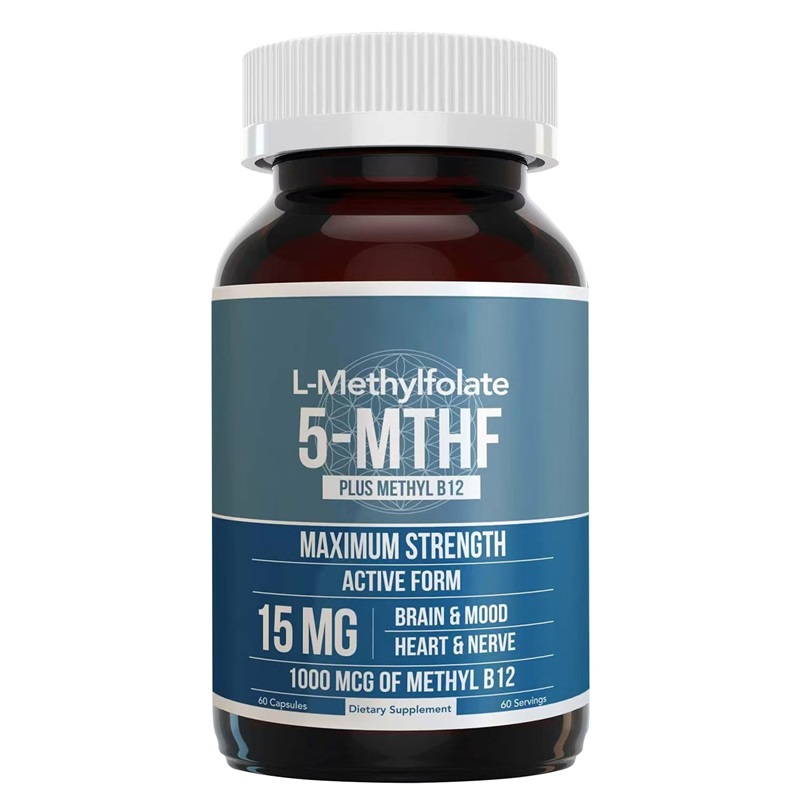 Methylfolate Capsules 1000mcg 15-MTHF Active Folate With Methyl B12 Vitamin B12 Supplement