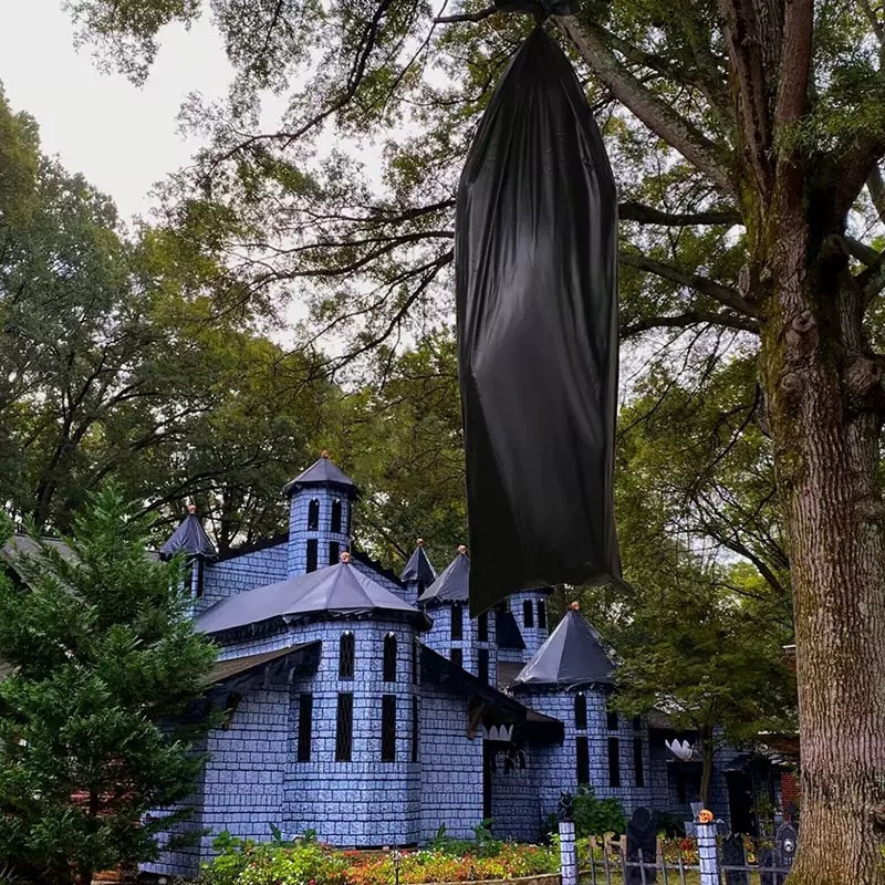 (Black Blood Cloth Strips) Halloween Horror Prop Fake Corpse Decor Ornament Outdoor Hanging Decoration