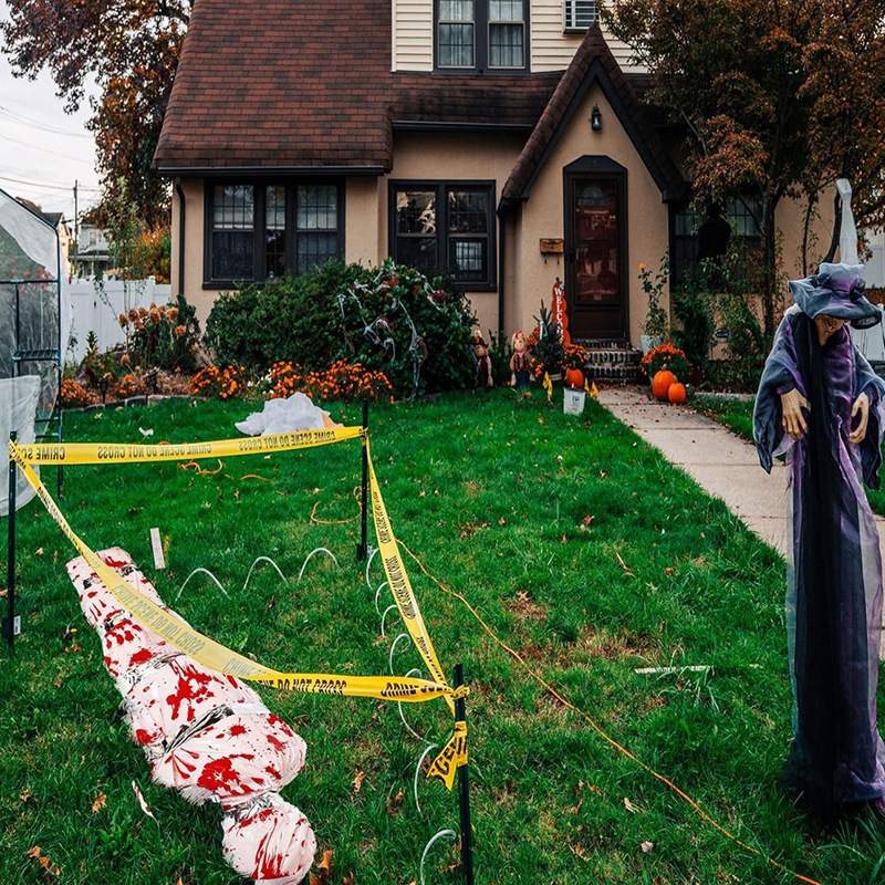 (Black Blood Cloth Strips) Halloween Horror Prop Fake Corpse Decor Ornament Outdoor Hanging Decoration