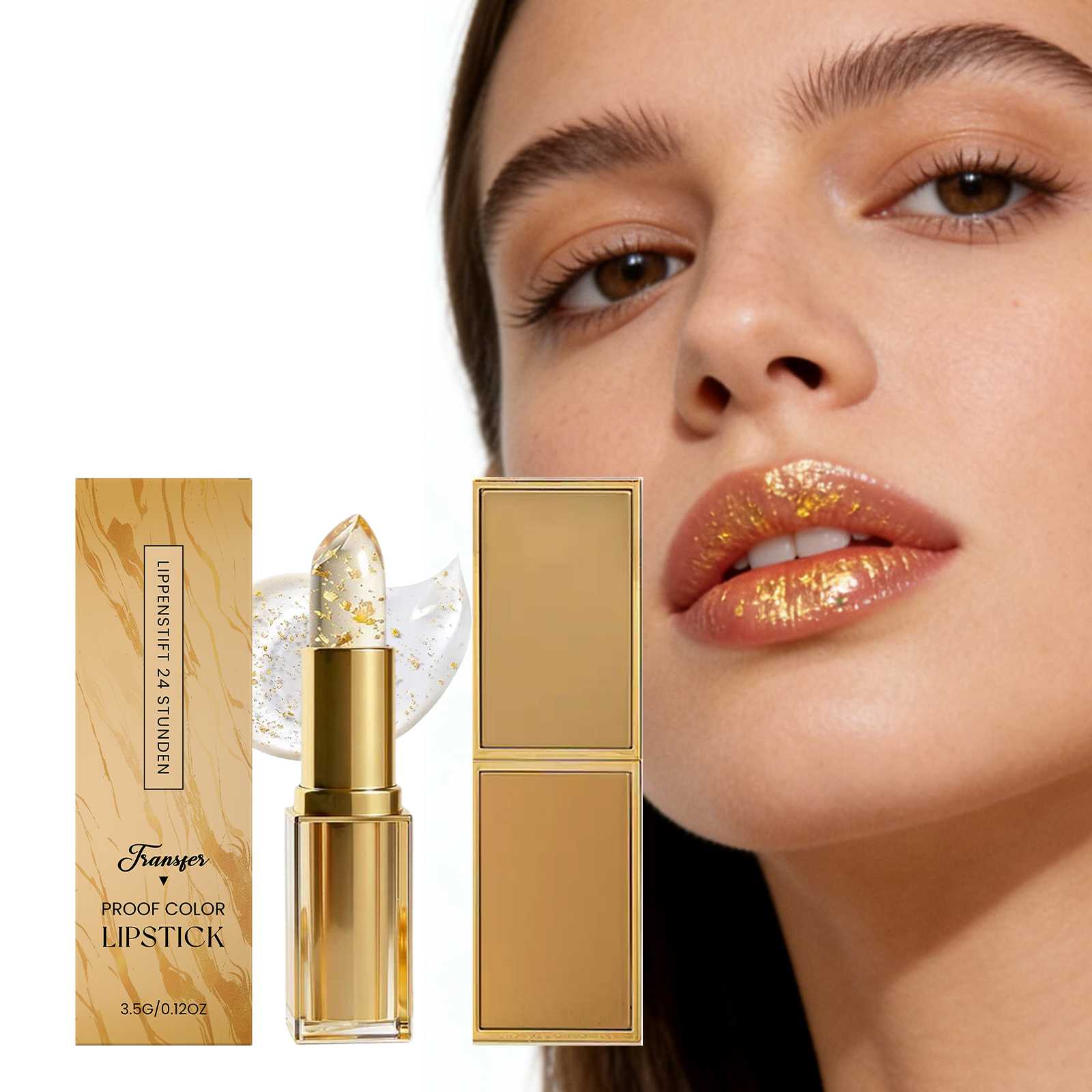 Gold Foil Color Changing Moisturizing Lip Balm Lip Hydration Light Texture Natural Color Soft Hydrous Lip Shiny Feeling