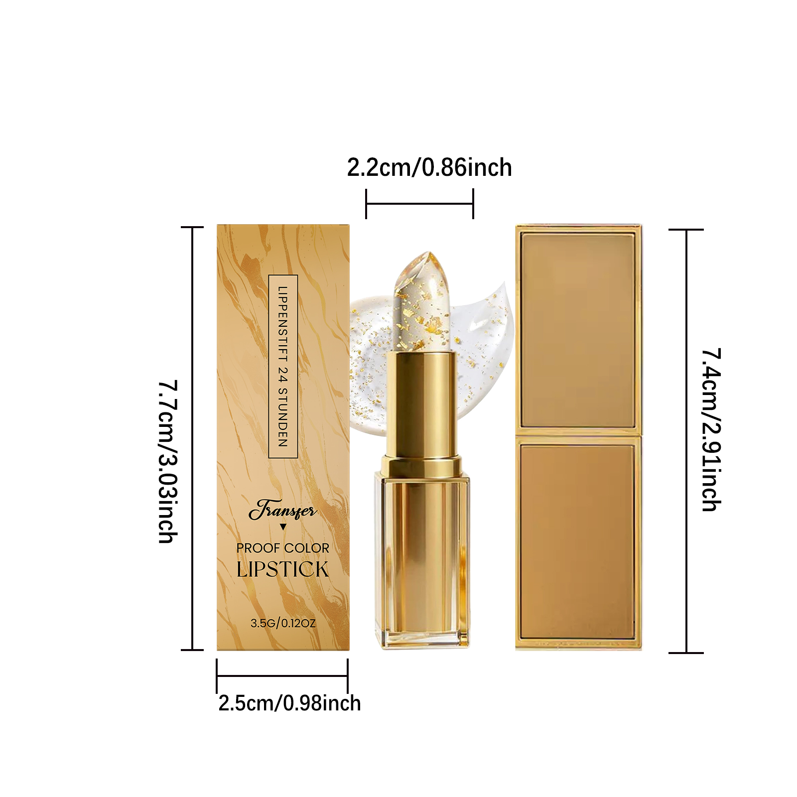 Gold Foil Color Changing Moisturizing Lip Balm Lip Hydration Light Texture Natural Color Soft Hydrous Lip Shiny Feeling