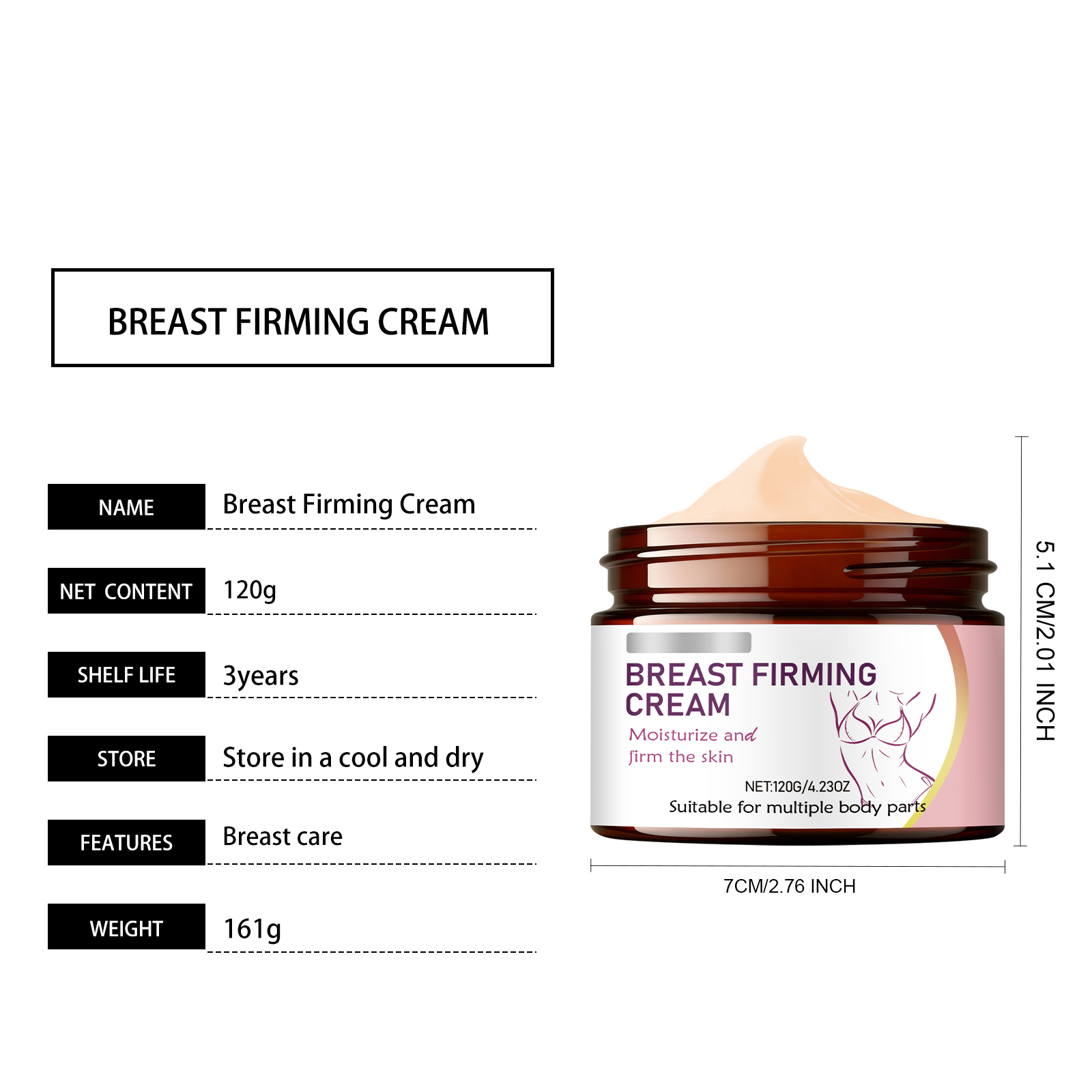 Breast Care Cream Rich Soft Hydrating Moisturizing Gentle Nourish Womens Daily Body Skin Massage Lotion