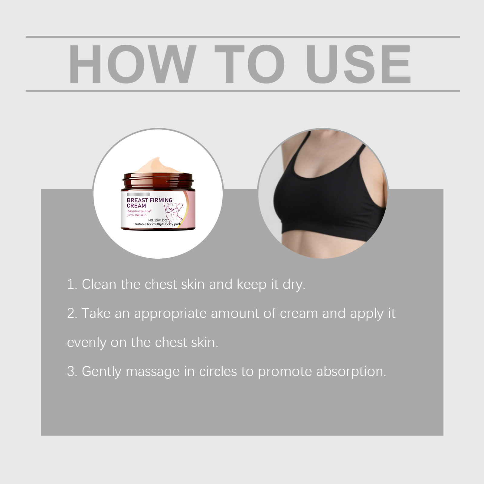 Breast Care Cream Rich Soft Hydrating Moisturizing Gentle Nourish Womens Daily Body Skin Massage Lotion