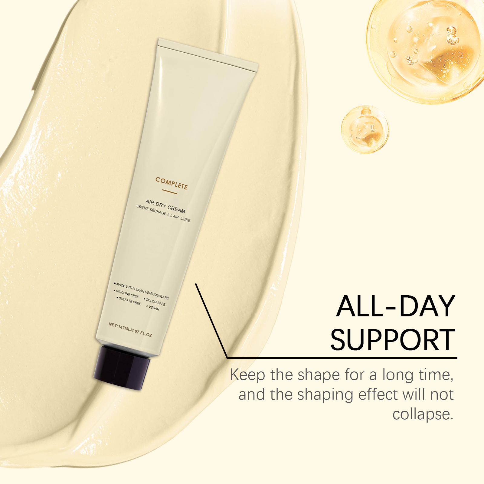 Smooth Curly Hair Styling Cream Daily Scalp Massage Straighten Hair Nourish Protect Moisturize Hair Root Care Lotion