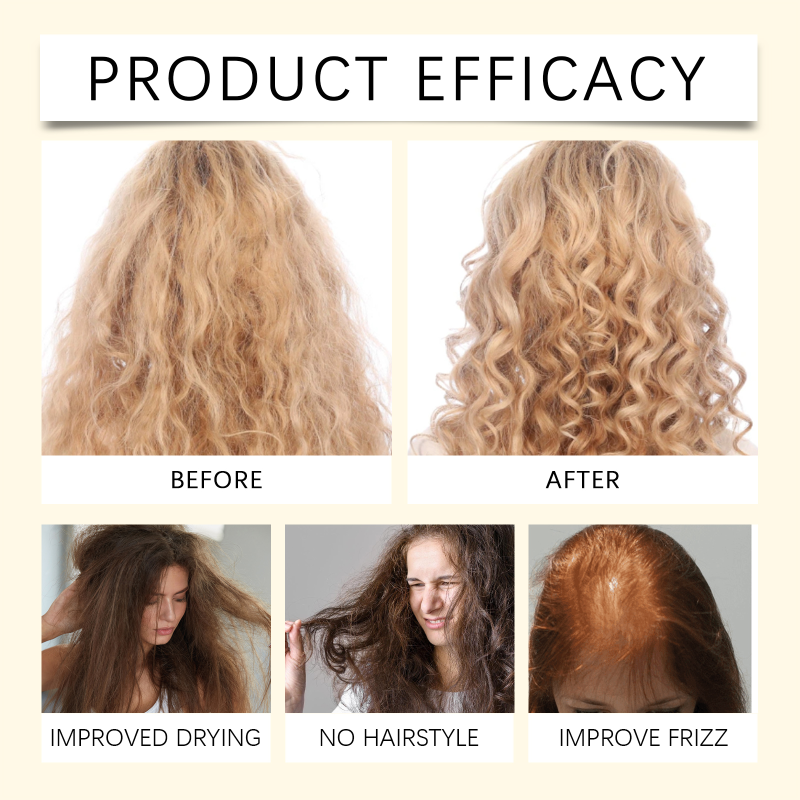 Smooth Curly Hair Styling Cream Daily Scalp Massage Straighten Hair Nourish Protect Moisturize Hair Root Care Lotion