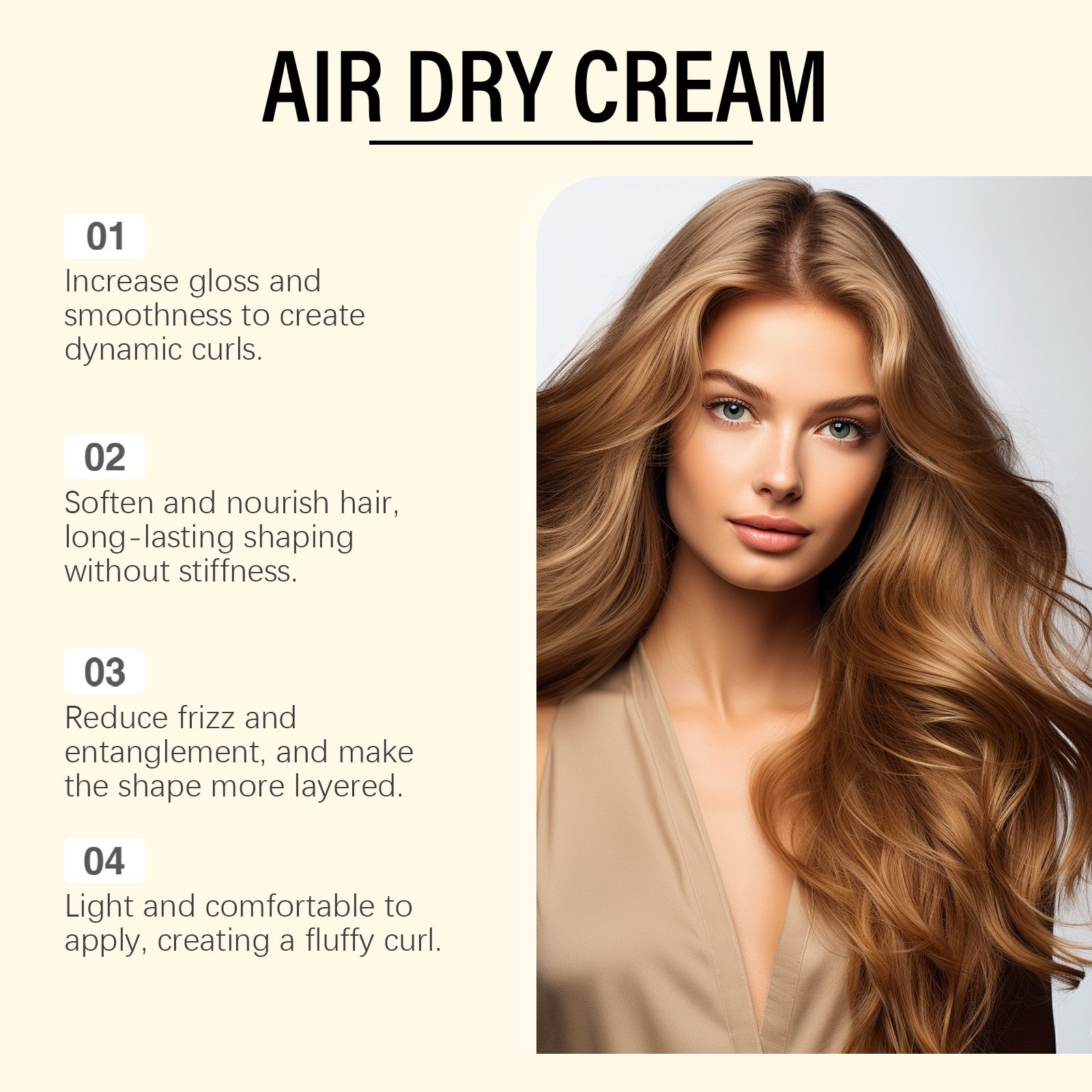 Smooth Curly Hair Styling Cream Daily Scalp Massage Straighten Hair Nourish Protect Moisturize Hair Root Care Lotion