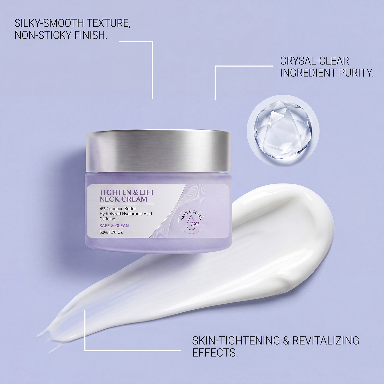 Moisturizing Neck Cream Daily Mild Skin Friendly Soft Smooth Hydrating Facial Neck Skin Care Massage