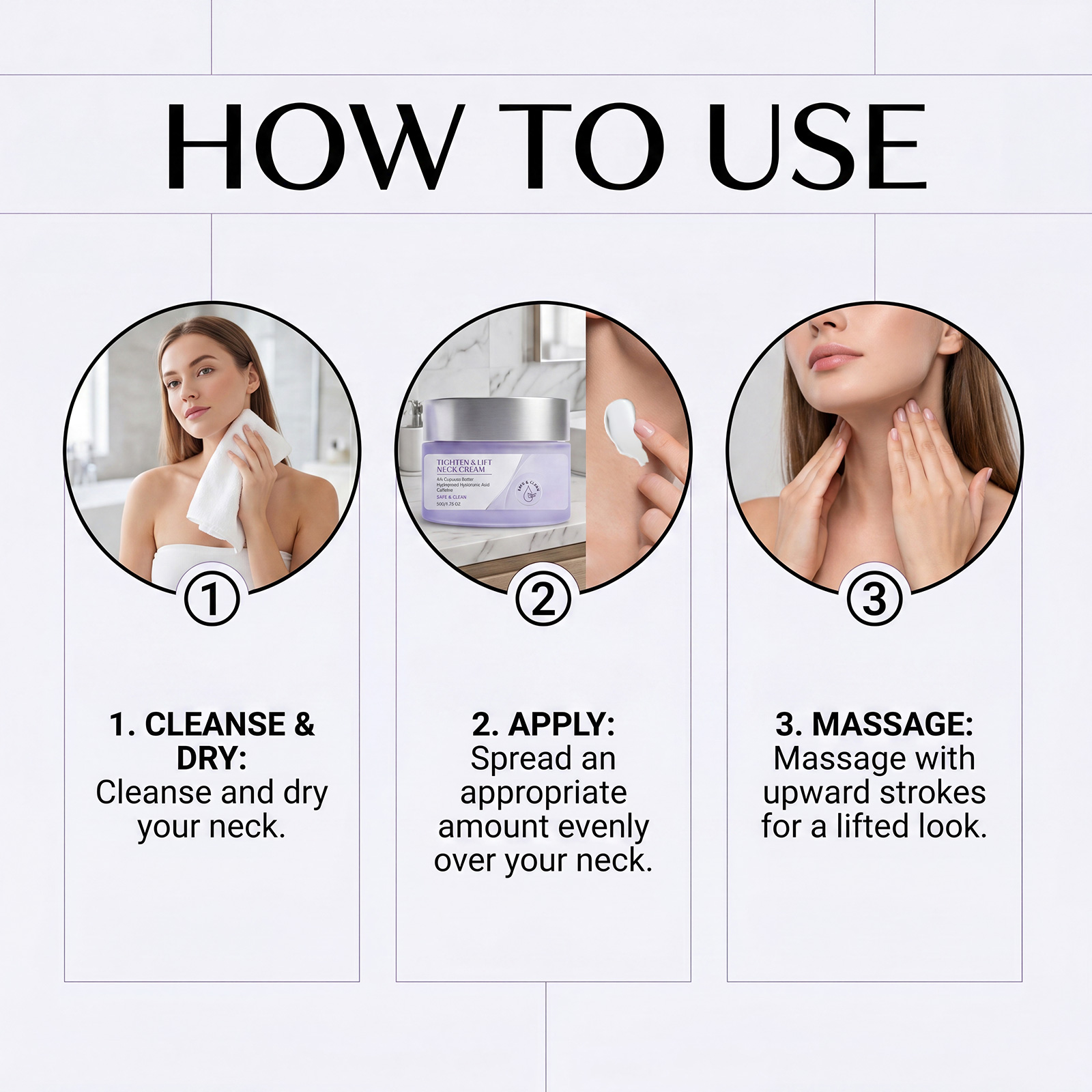 Moisturizing Neck Cream Daily Mild Skin Friendly Soft Smooth Hydrating Facial Neck Skin Care Massage