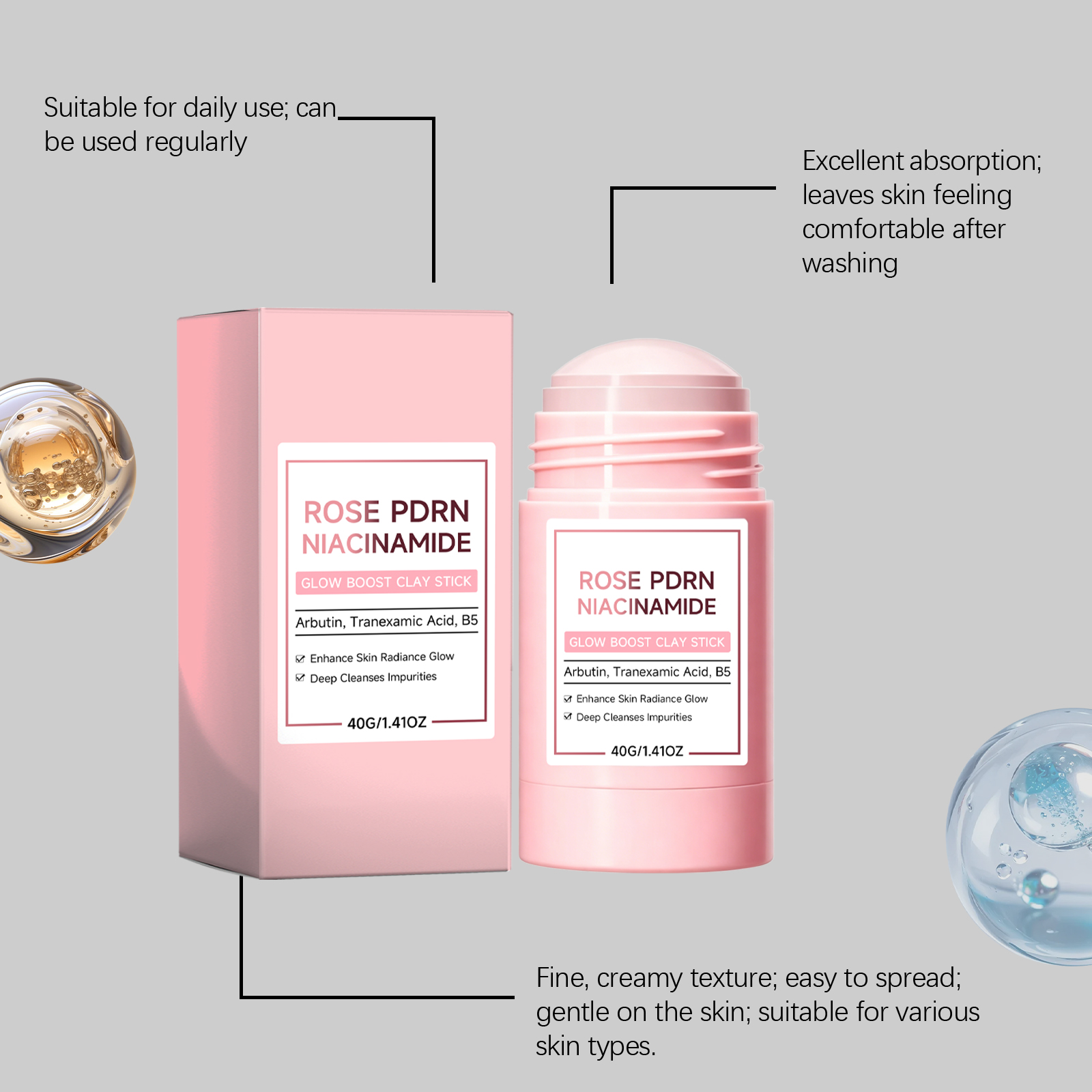 Rose Moisturizing Mask Stick Mild Cleansing Hydrating Soft Daily Convenient Smearing Type Facial Skin Care Product