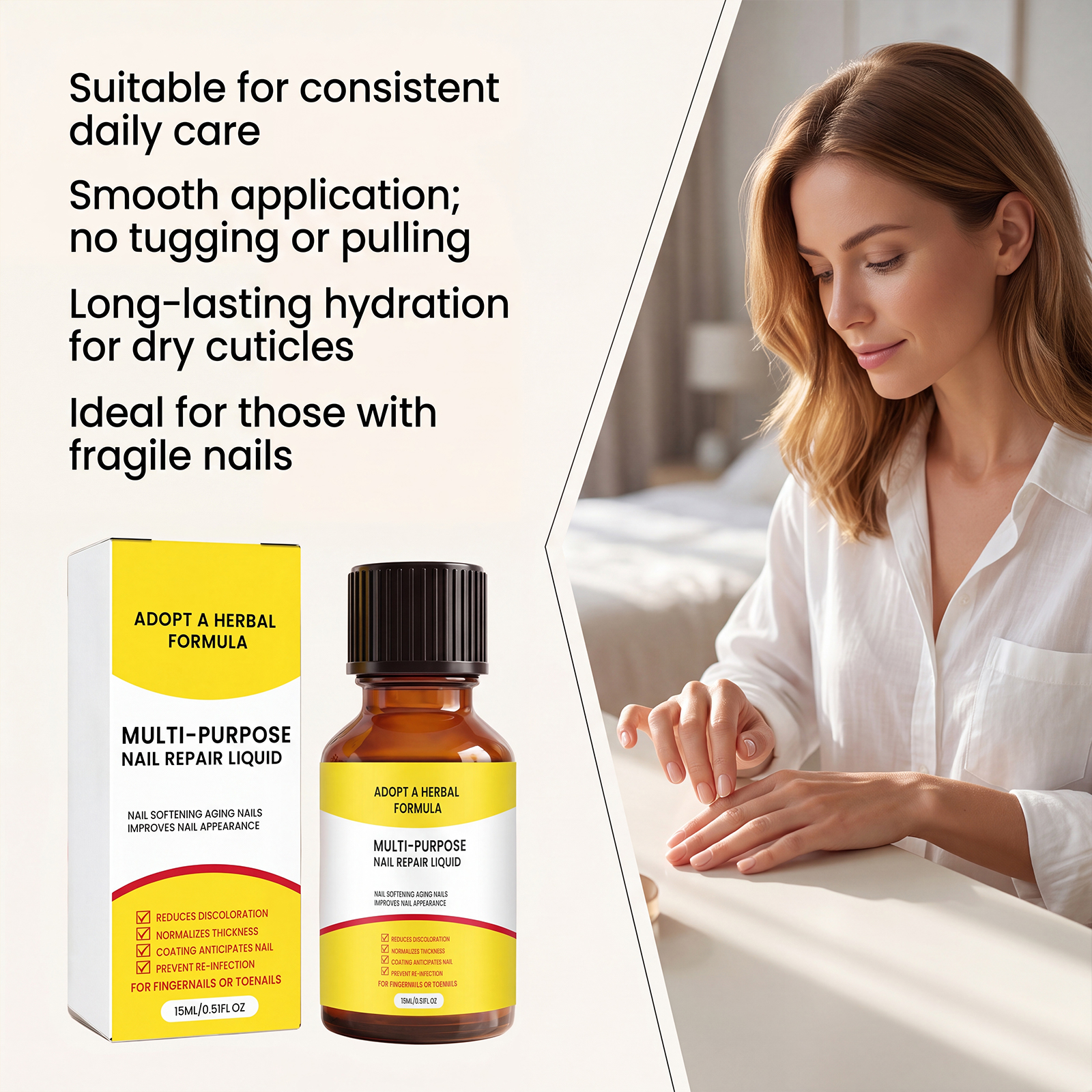 Nail Care Liquid Gentle Skin Friendly Formula Fine Absorbable Fresh Moisturizing Nail Surface Cuticle Smooth Glossy