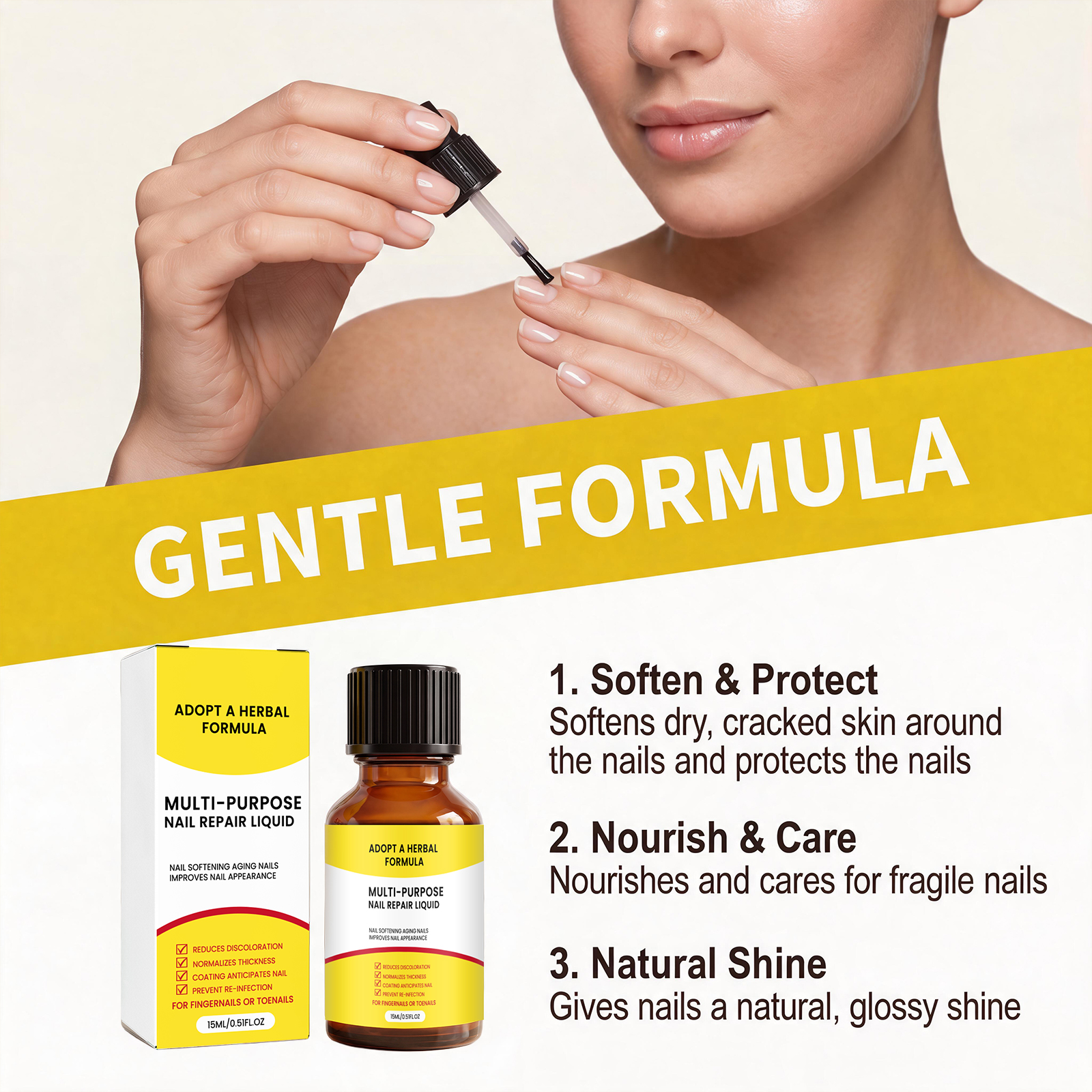 Nail Care Liquid Gentle Skin Friendly Formula Fine Absorbable Fresh Moisturizing Nail Surface Cuticle Smooth Glossy