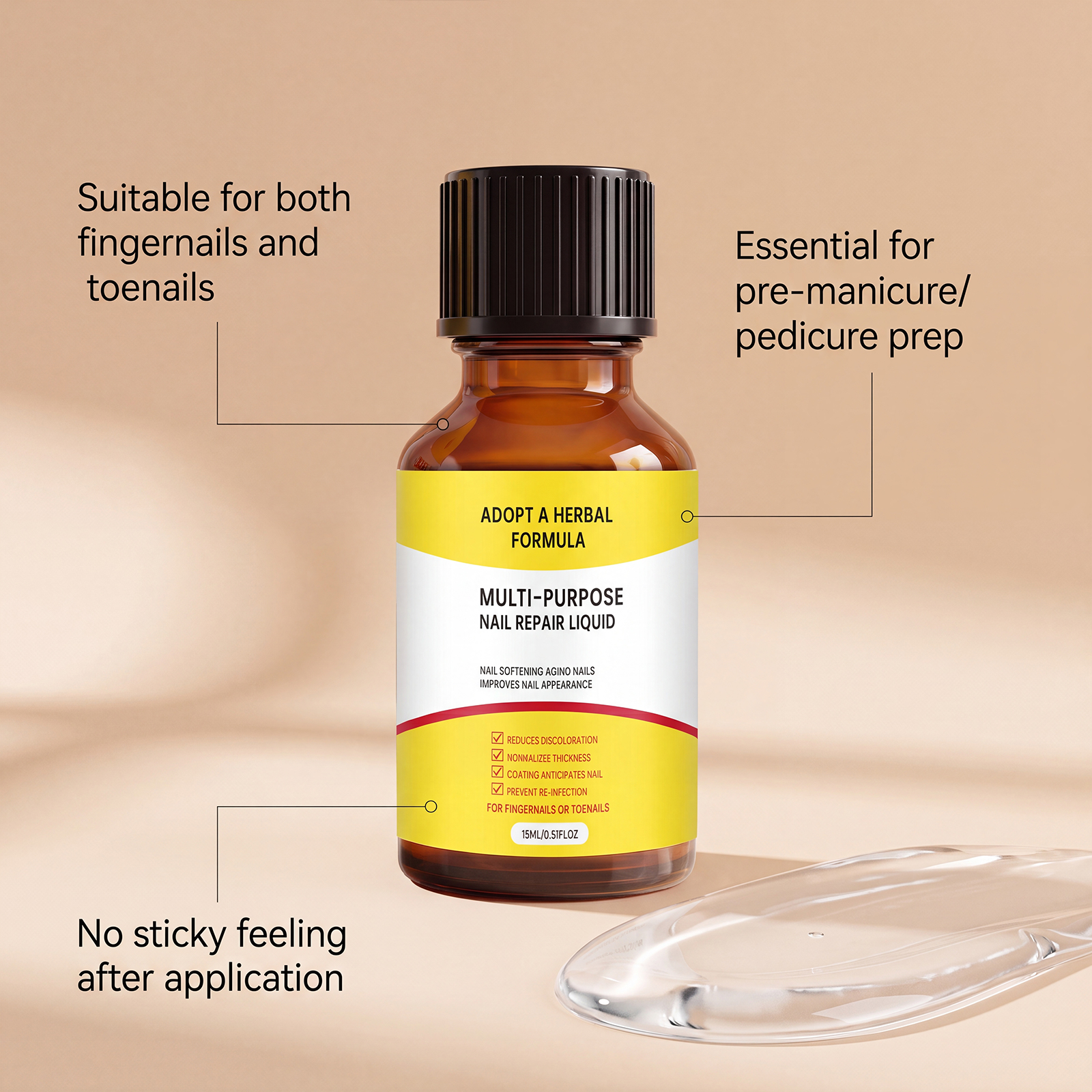 Nail Care Liquid Gentle Skin Friendly Formula Fine Absorbable Fresh Moisturizing Nail Surface Cuticle Smooth Glossy