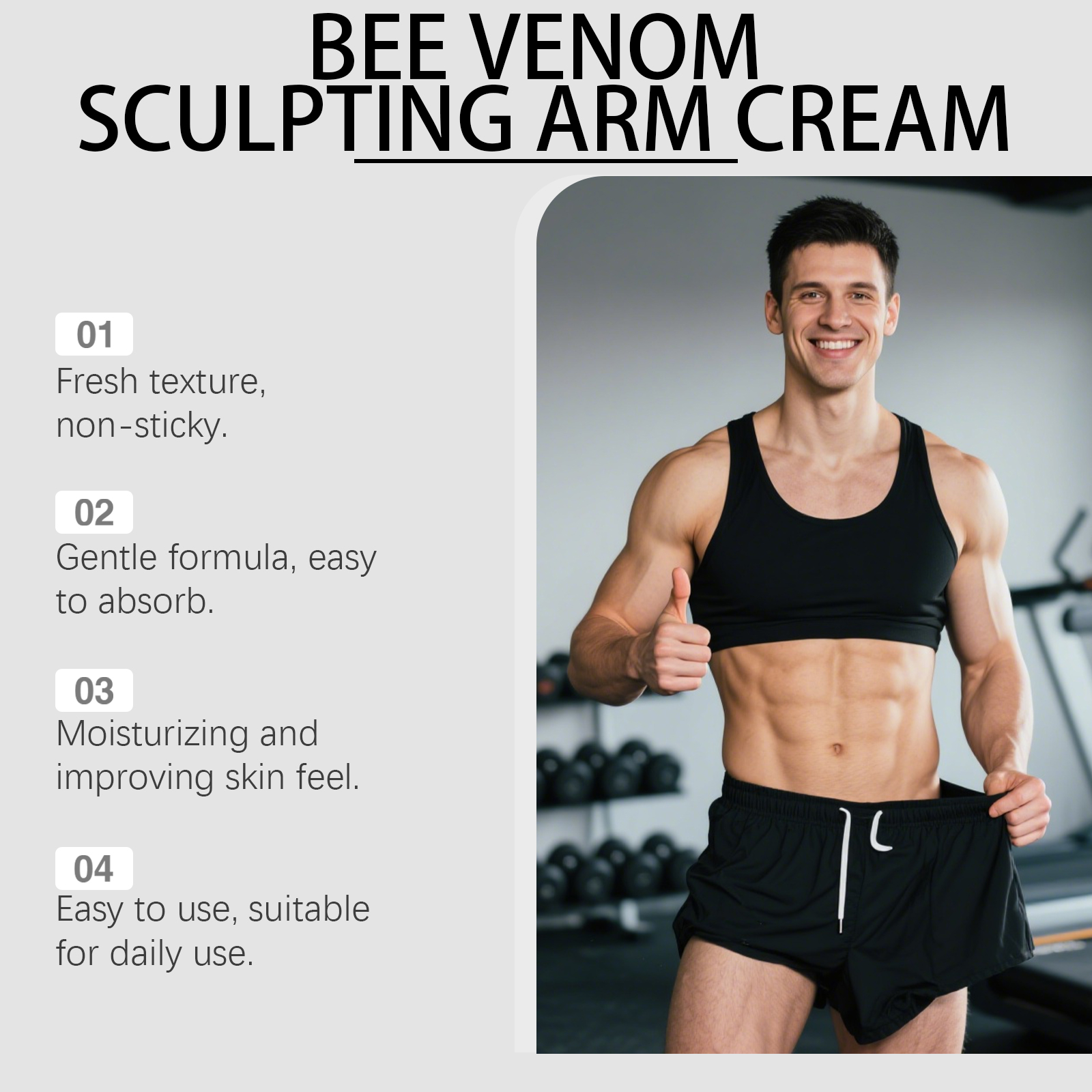 Bee Venom Body Care Cream Mild Gentle Soft Smooth Skin Line Daily Massage Treatment Lotion