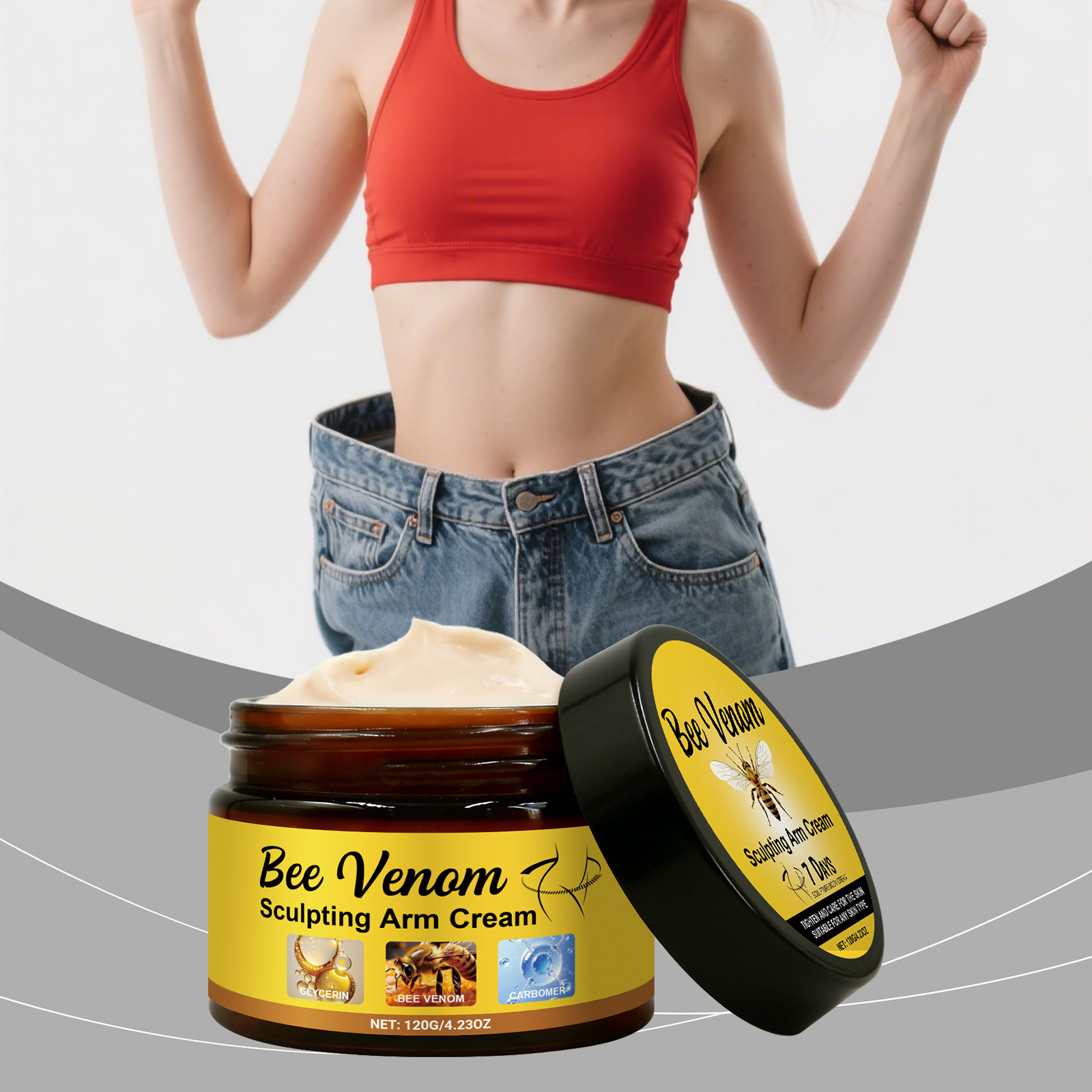 Bee Venom Body Care Cream Mild Gentle Soft Smooth Skin Line Daily Massage Treatment Lotion