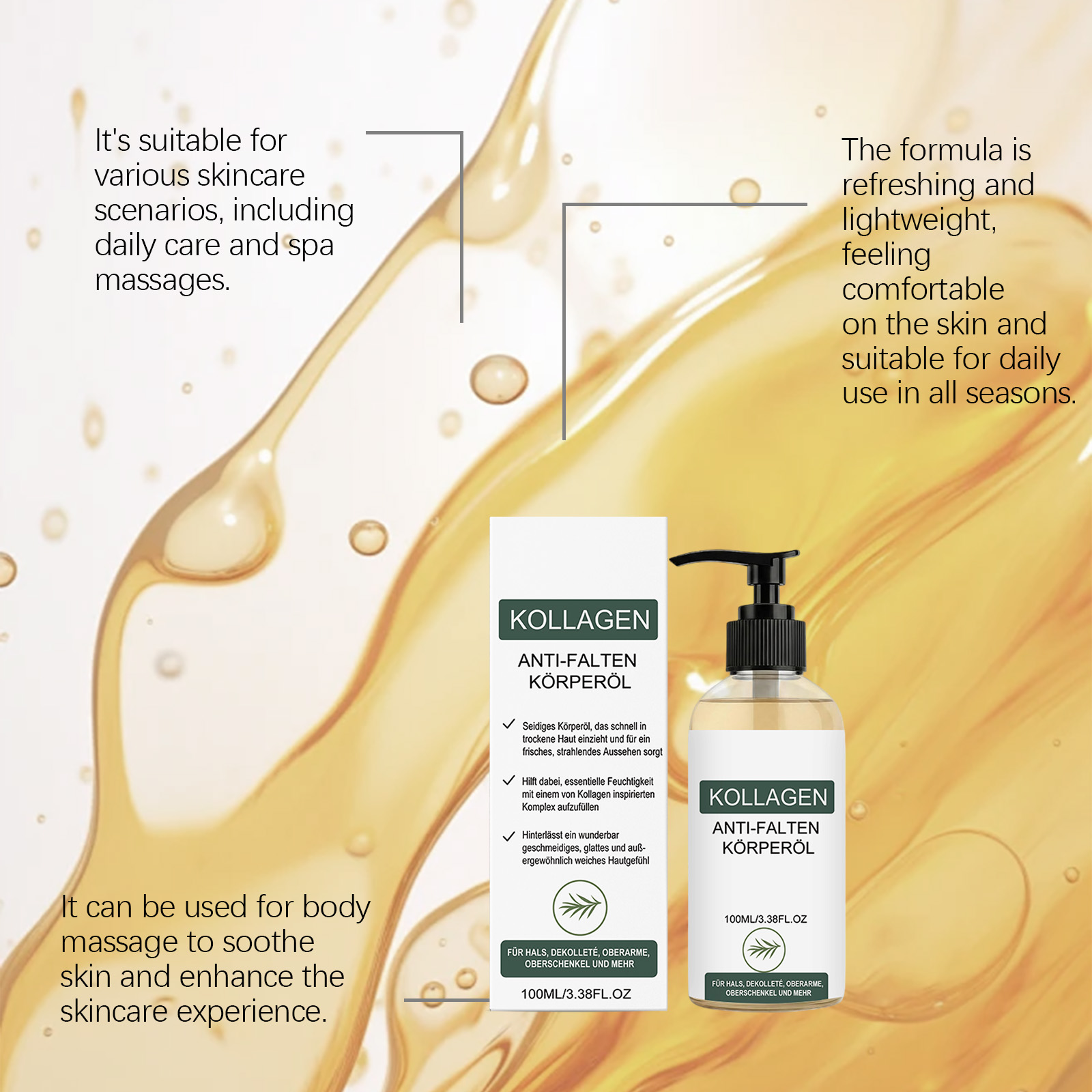 Brightening Body Oil Clean Care Silky Hydrating Moisturizing Smooth Cozy Soft Daily Skin Care