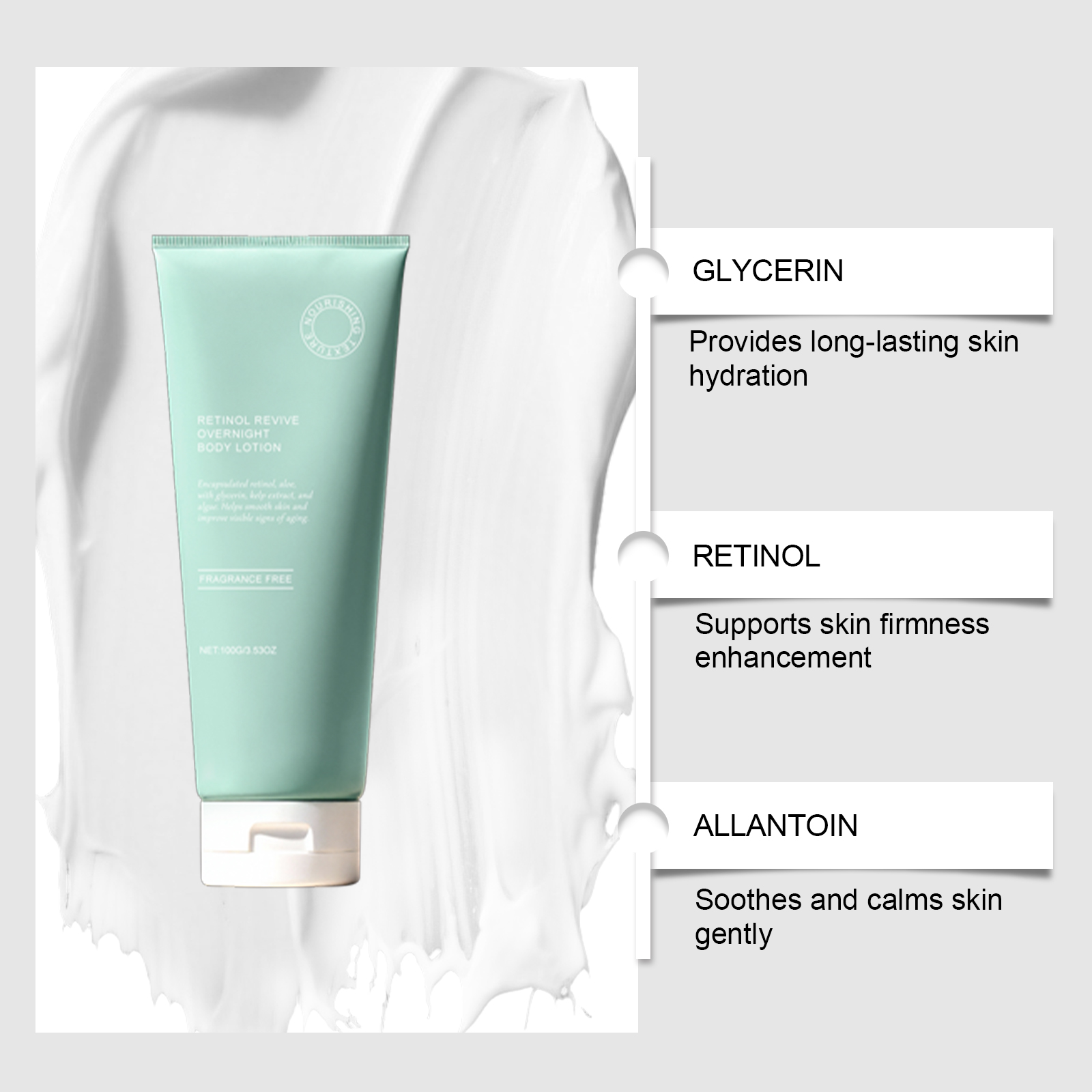 Night Moisturizing Body Lotion Gentle Nourish Elastic Soft Refreshing Non Sticky Skin Whole Body Use