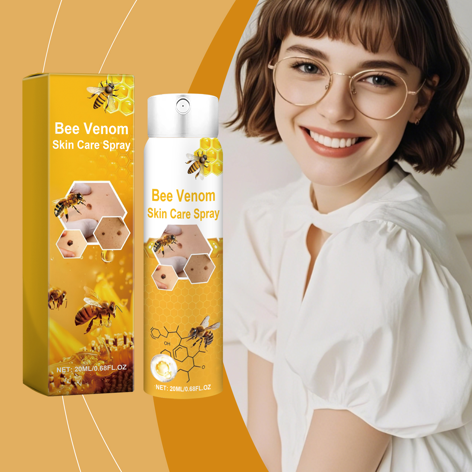 Bee Venom Skin Care Spray Mild Formula Cleanses Nourishes Gentle Care Refreshes Skin Tender Protection