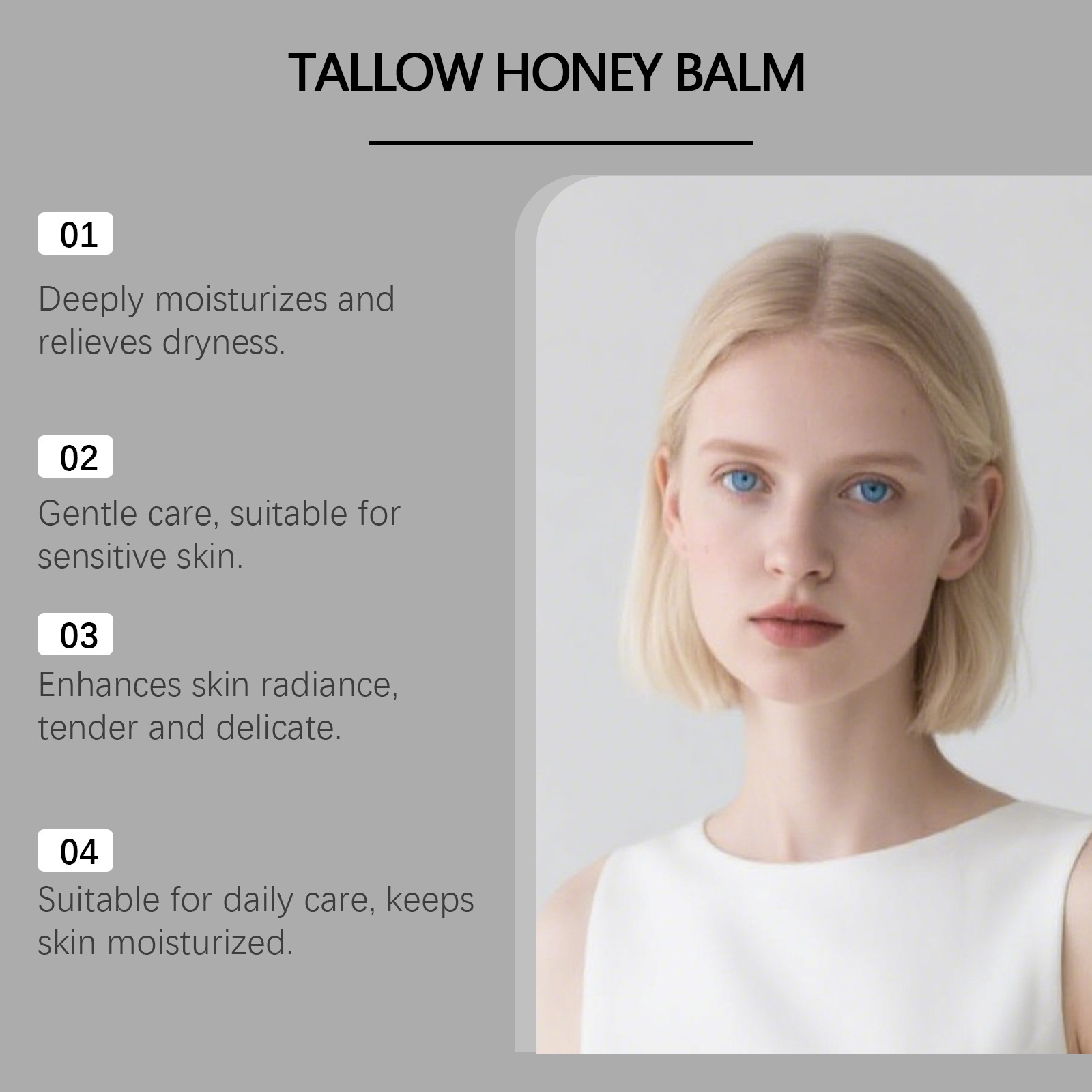 Tallow Moisturizing Nourishing Cream Gentle Hydrating Easily Absorbed Nourish Dry Skin Soft Smooth Complexion Care