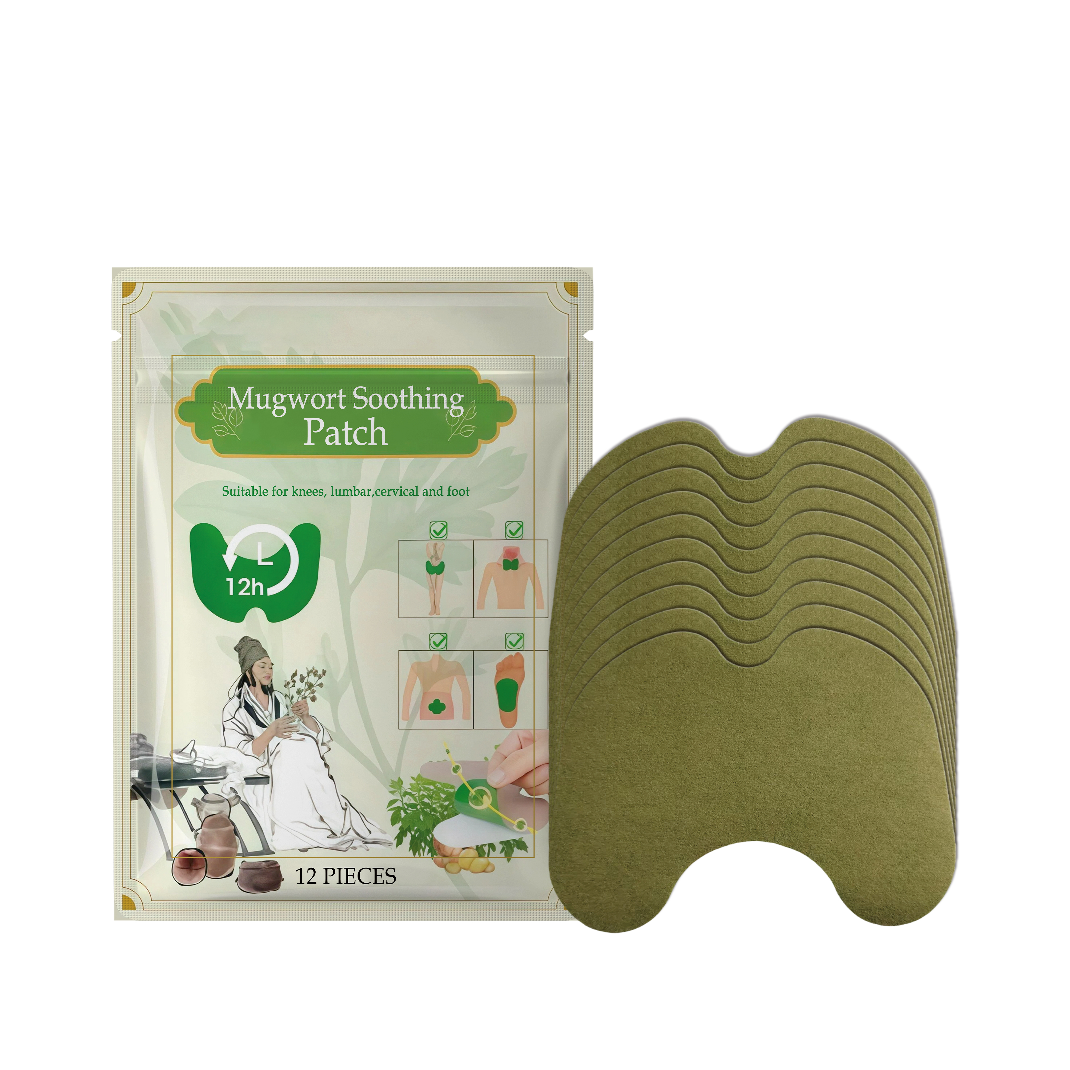 Mugwort Care Patch Comfortable Fitting Skin Mild Moisturizing Refreshing Breathable Knee Joint Foot