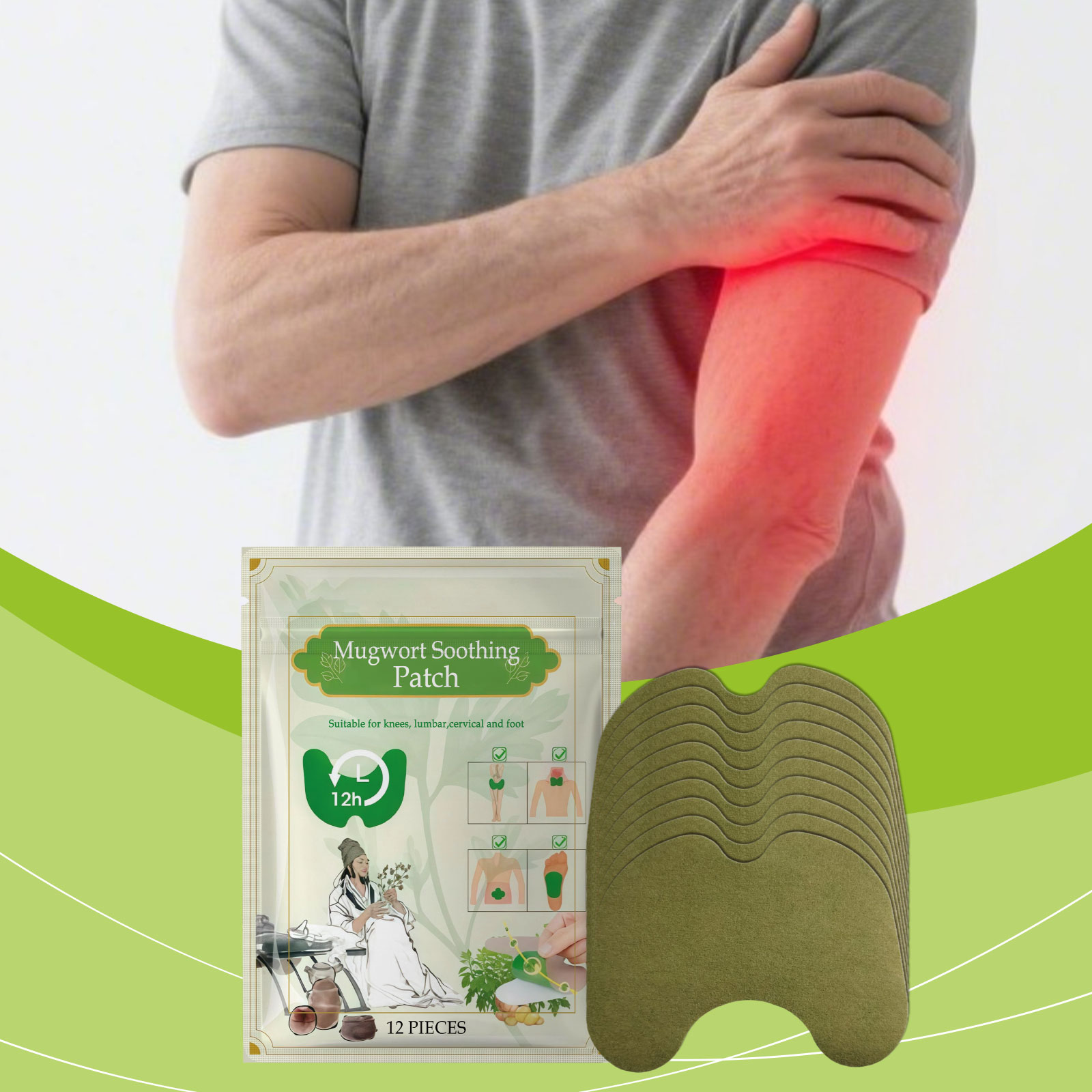 Mugwort Care Patch Comfortable Fitting Skin Mild Moisturizing Refreshing Breathable Knee Joint Foot