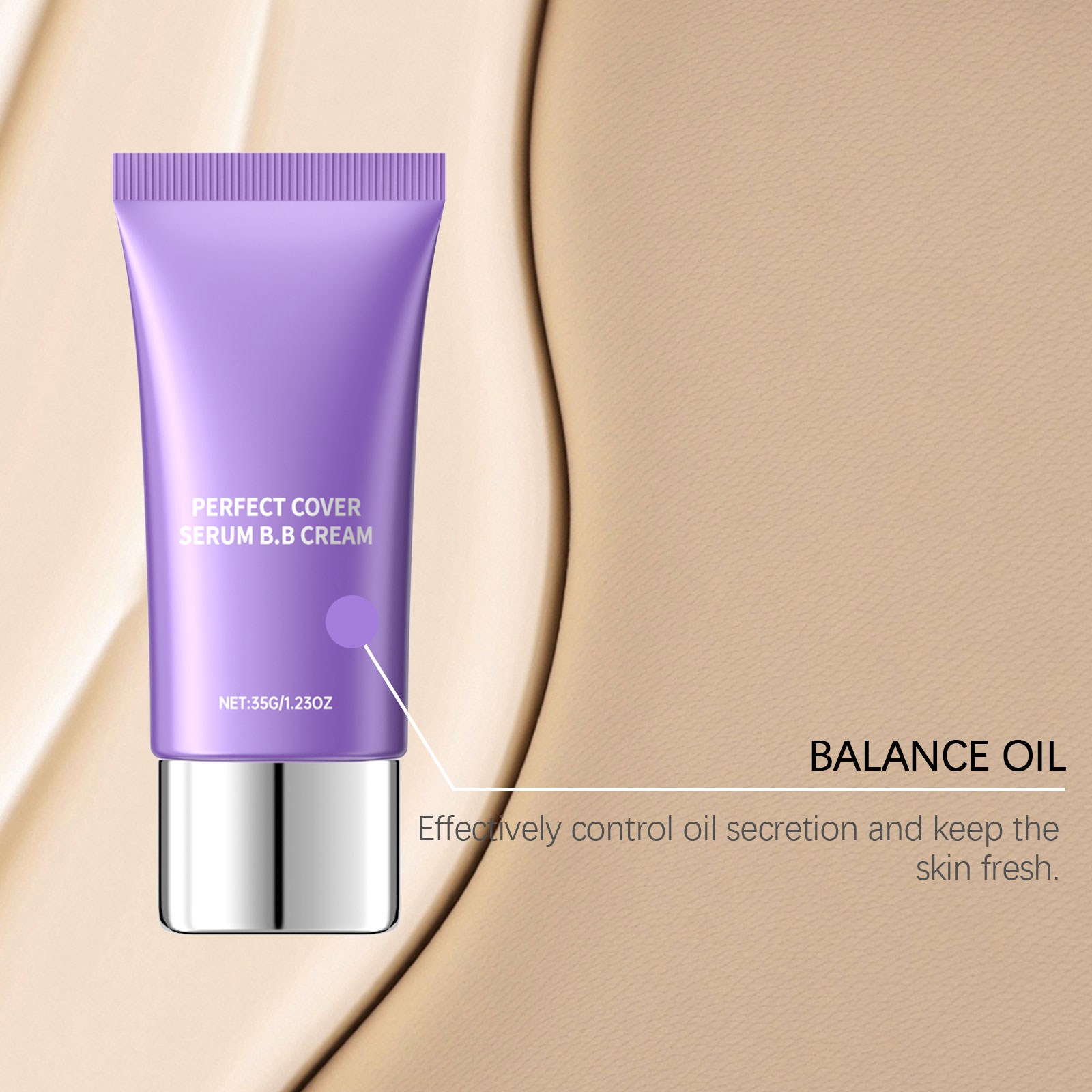 Moisturizing Essence BB Cream Lightweight Hydrating Matte Sheer Oily Dry Skin Applicable Portable Facial Concealer