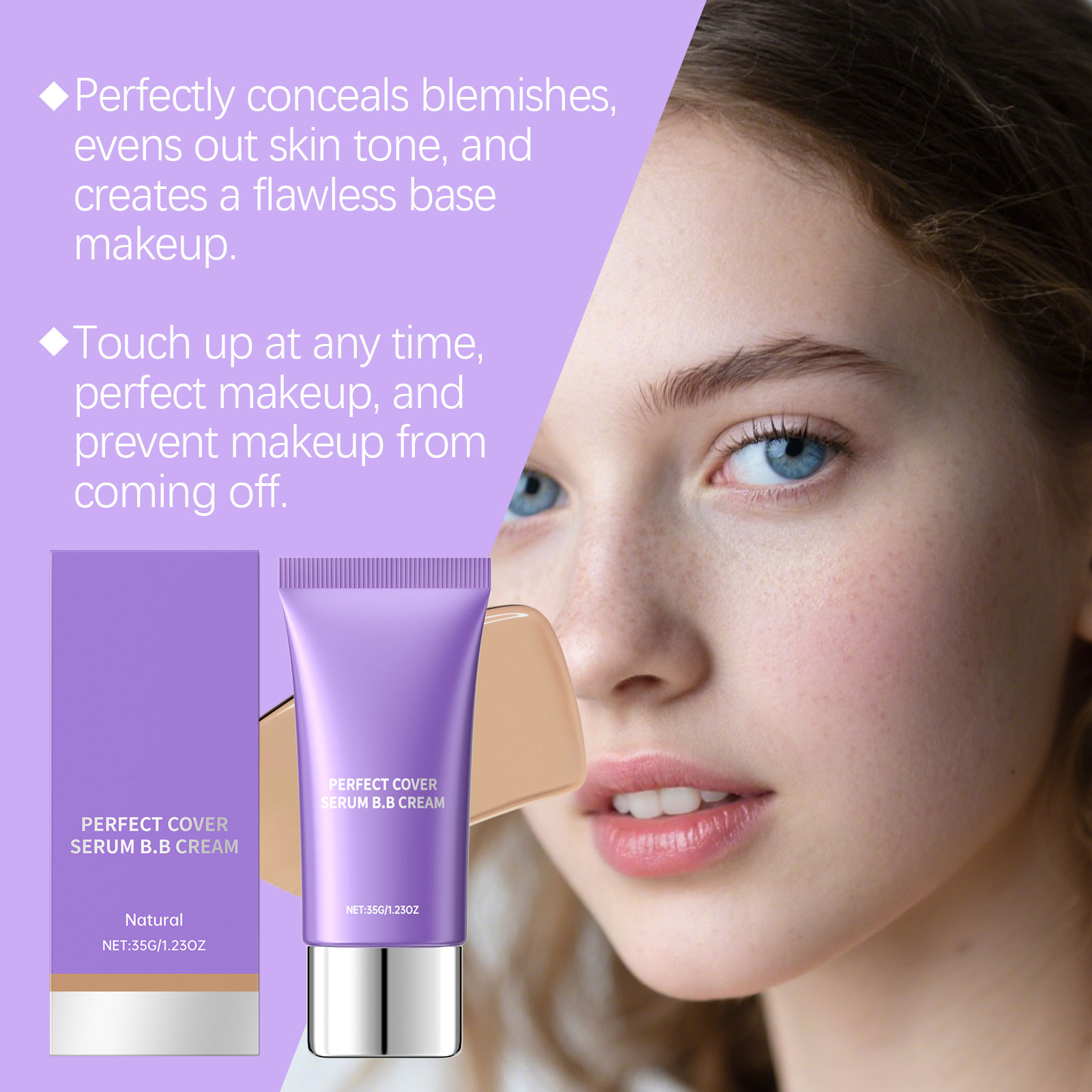Moisturizing Essence BB Cream Lightweight Hydrating Matte Sheer Oily Dry Skin Applicable Portable Facial Concealer