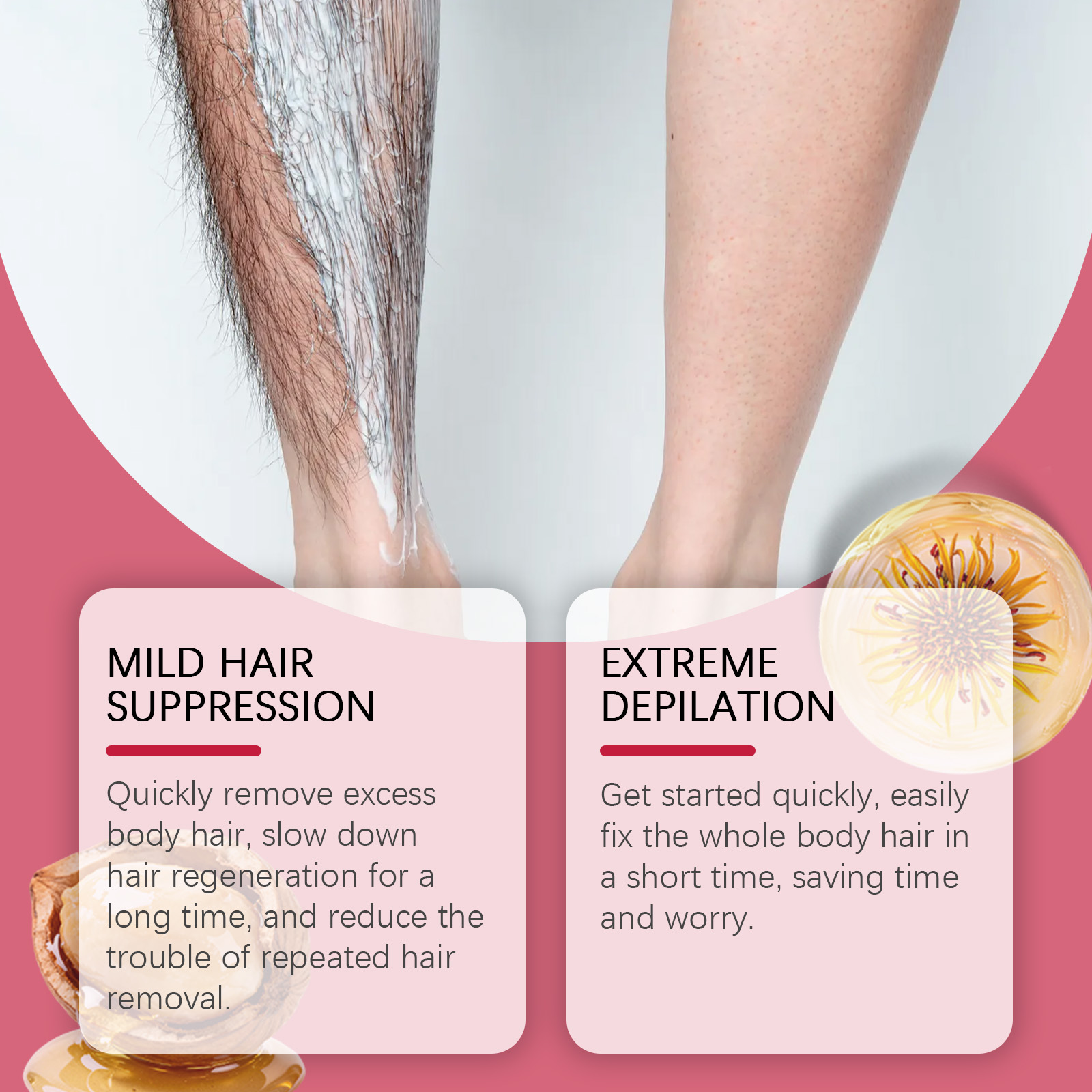 Strawberry Soft Hair Removal Cream Daily Cleansing Body Skin Moisturizing Comfortable Easy Rinse Fresh Portable Depilatory Ointment