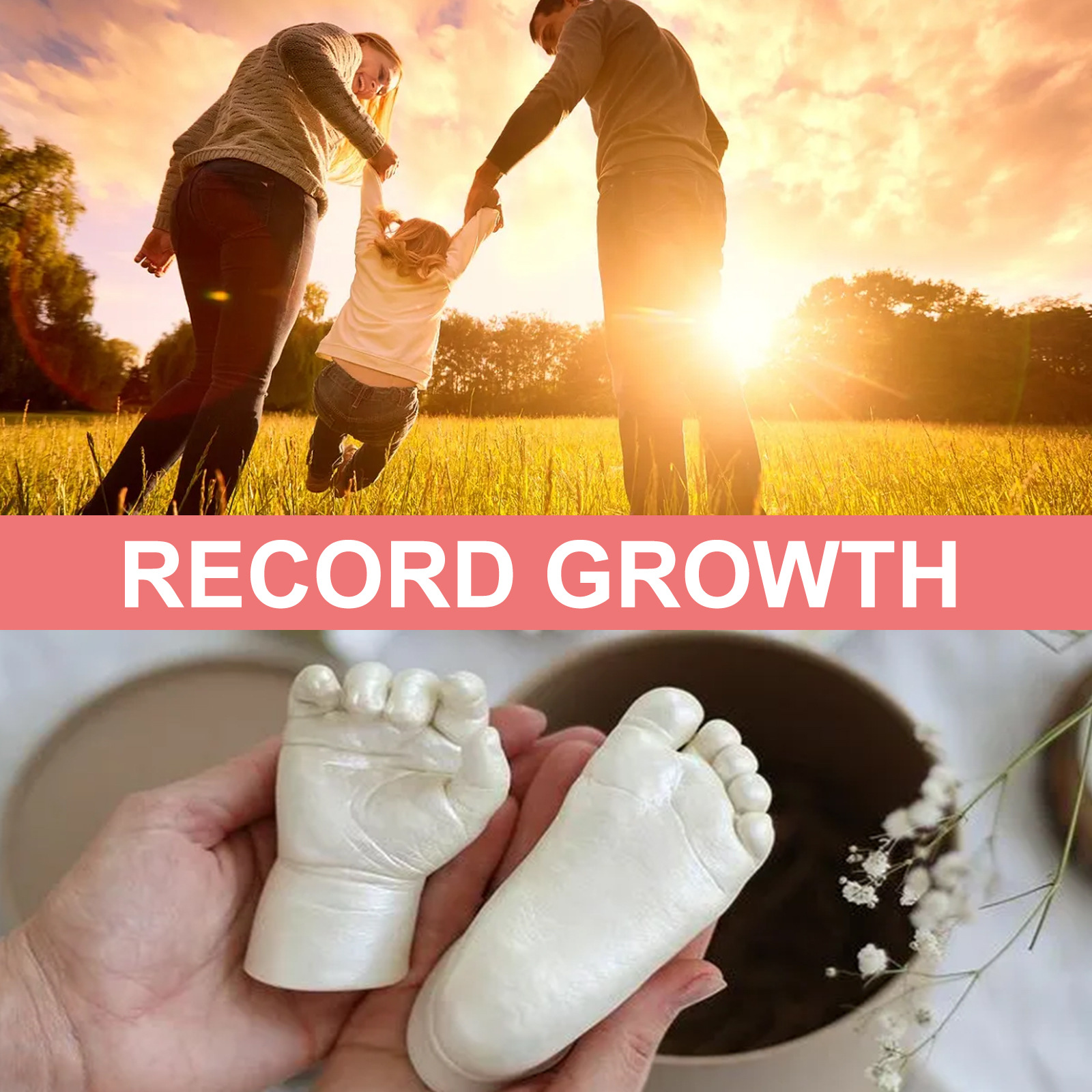 Baby Hand Molding Powder Set Creative 3D Hand Foot Print Clone Model Powder For Baby Full Moon Hundred Days Souvenir