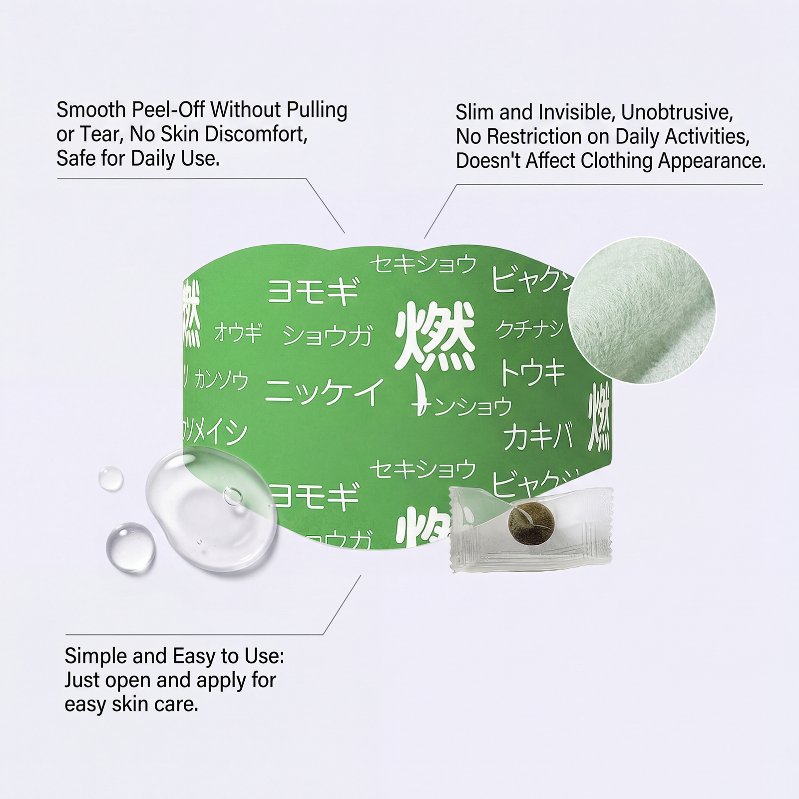 Herbal Body Care Patch Lightweight Breathable Material Fits Body Contours Daily Care Lazy Local Patch