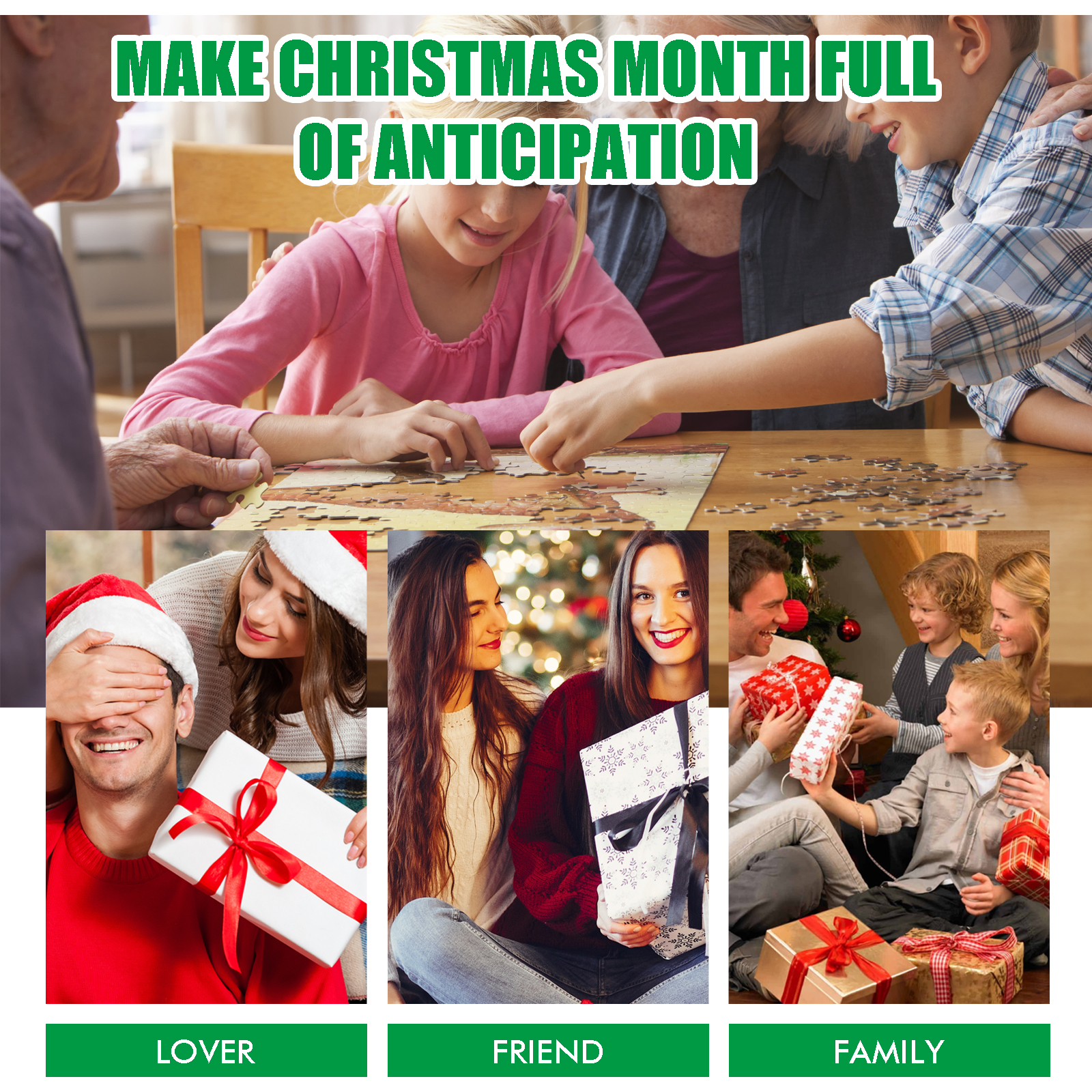 Dowmoo Christmas Advent Calendar Puzzle Toy Jigsaw Creative Toy Christmas Surprise Calendar Puzzle Gift Box