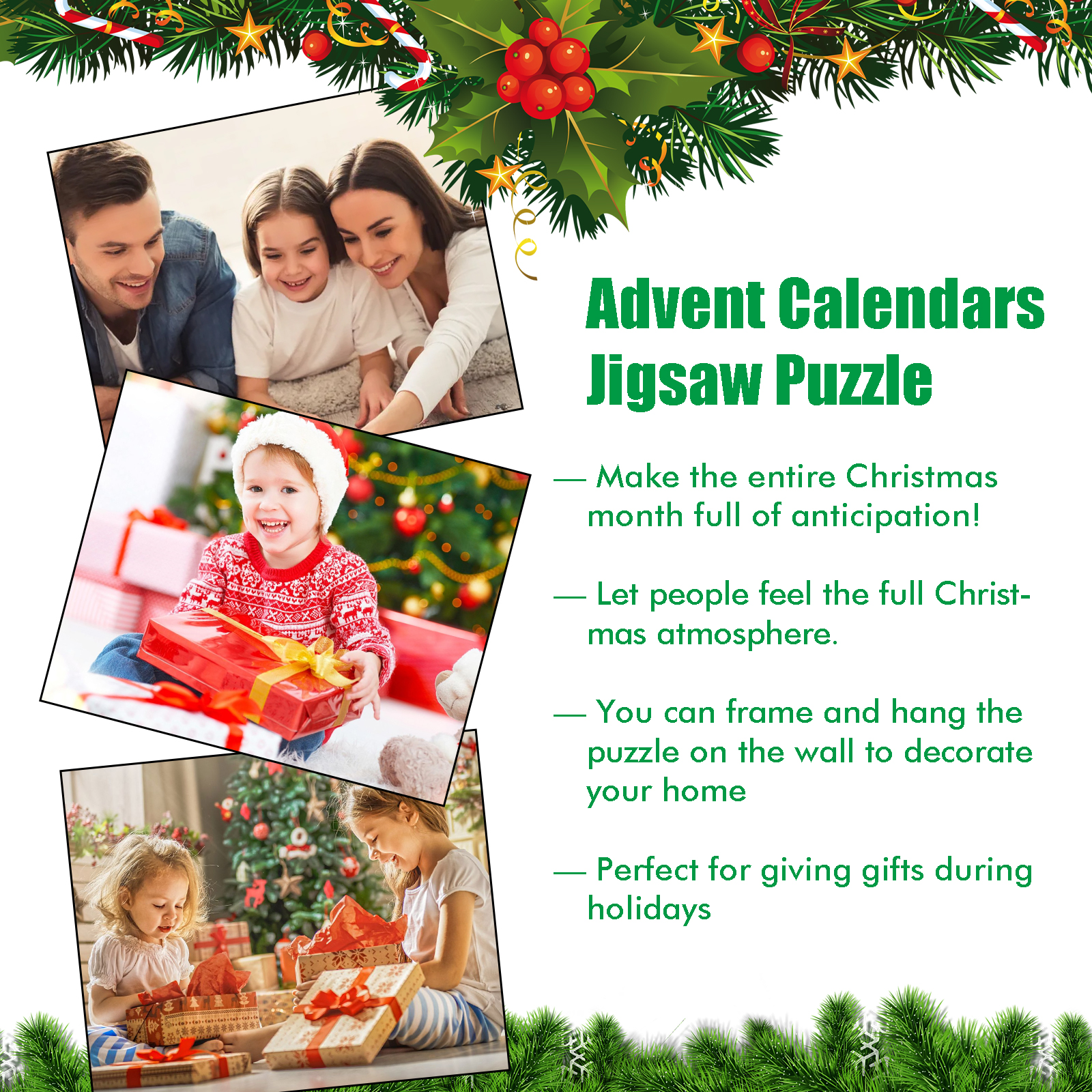 Dowmoo Christmas Advent Calendar Puzzle Toy Jigsaw Creative Toy Christmas Surprise Calendar Puzzle Gift Box
