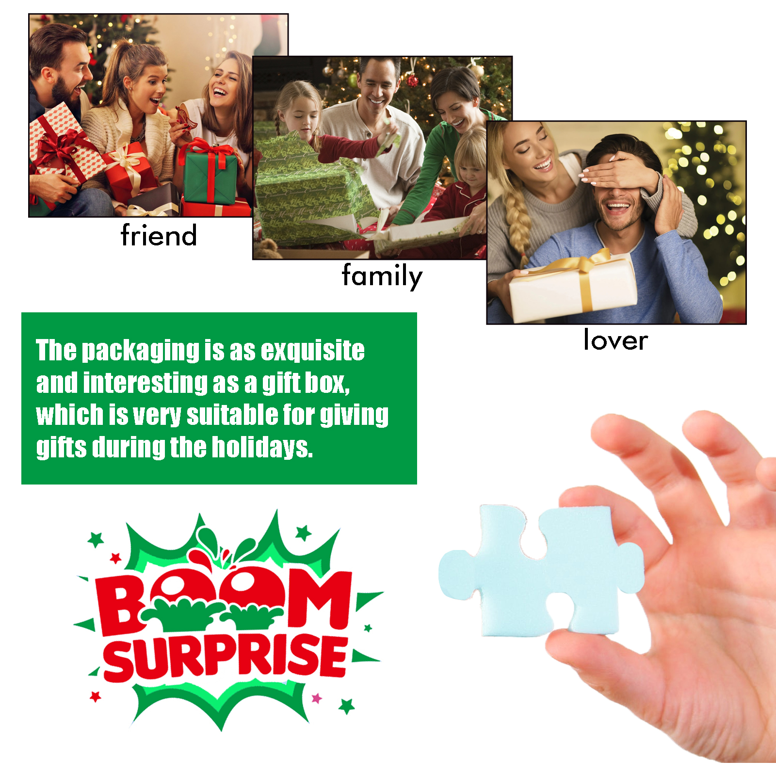 Dowmoo Christmas Advent Calendar Puzzle Toy Jigsaw Creative Toy Christmas Surprise Calendar Puzzle Gift Box