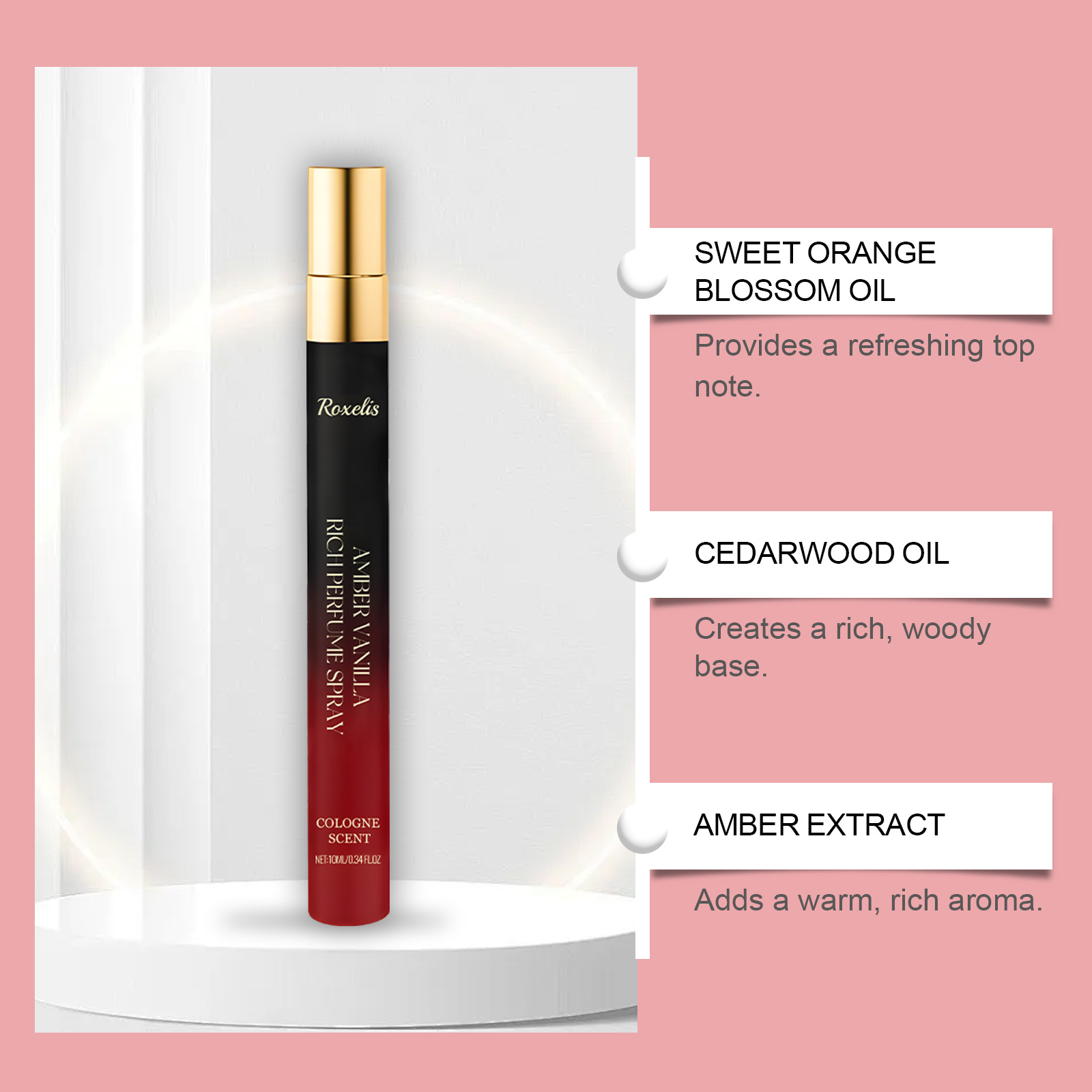 Amber Cologne Rich Perfume Spray Woody Fresh Personal Charm Daily Commute Long Lasting Multi Layer Fragrance