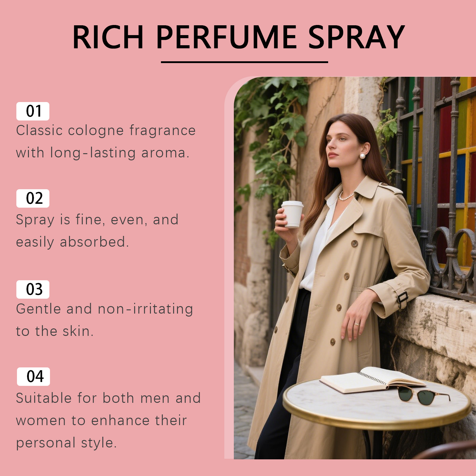 Amber Cologne Rich Perfume Spray Woody Fresh Personal Charm Daily Commute Long Lasting Multi Layer Fragrance