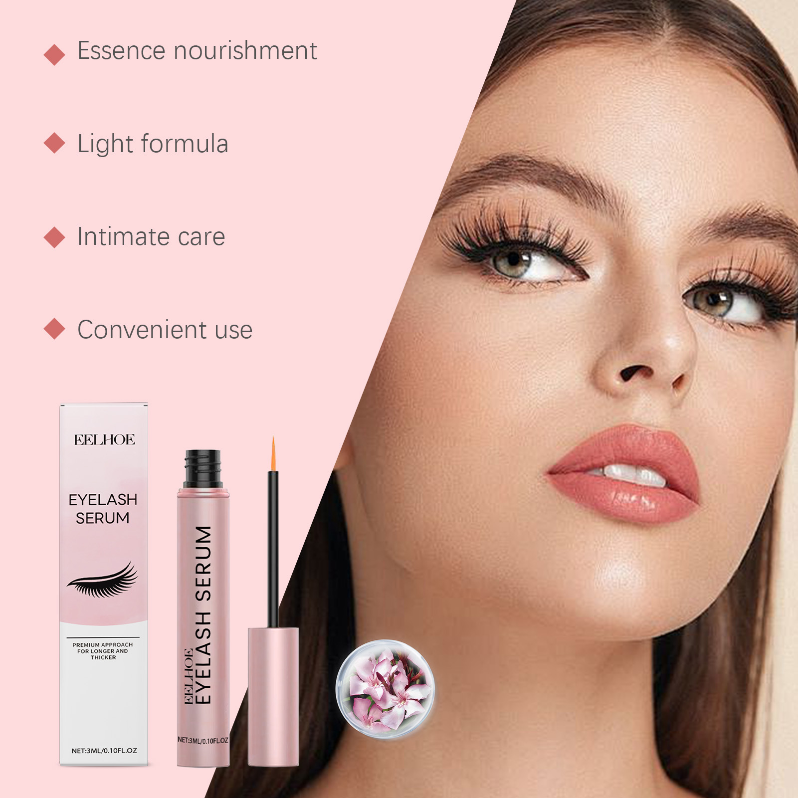 Eyelash Growth Serum Daily Gentle Care Natural Slender Eyelashes Moisturizing Nourishing Eye Lashes Liquid