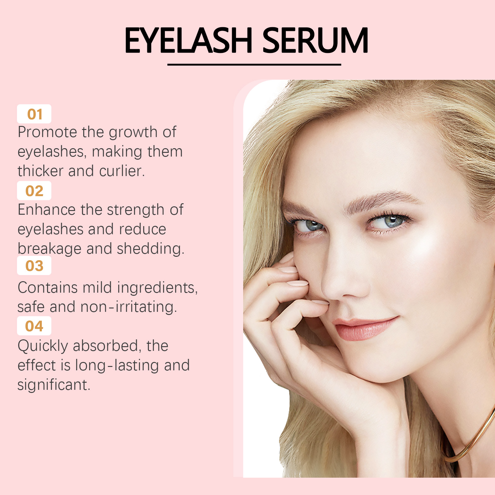 Eyelash Growth Serum Daily Gentle Care Natural Slender Eyelashes Moisturizing Nourishing Eye Lashes Liquid