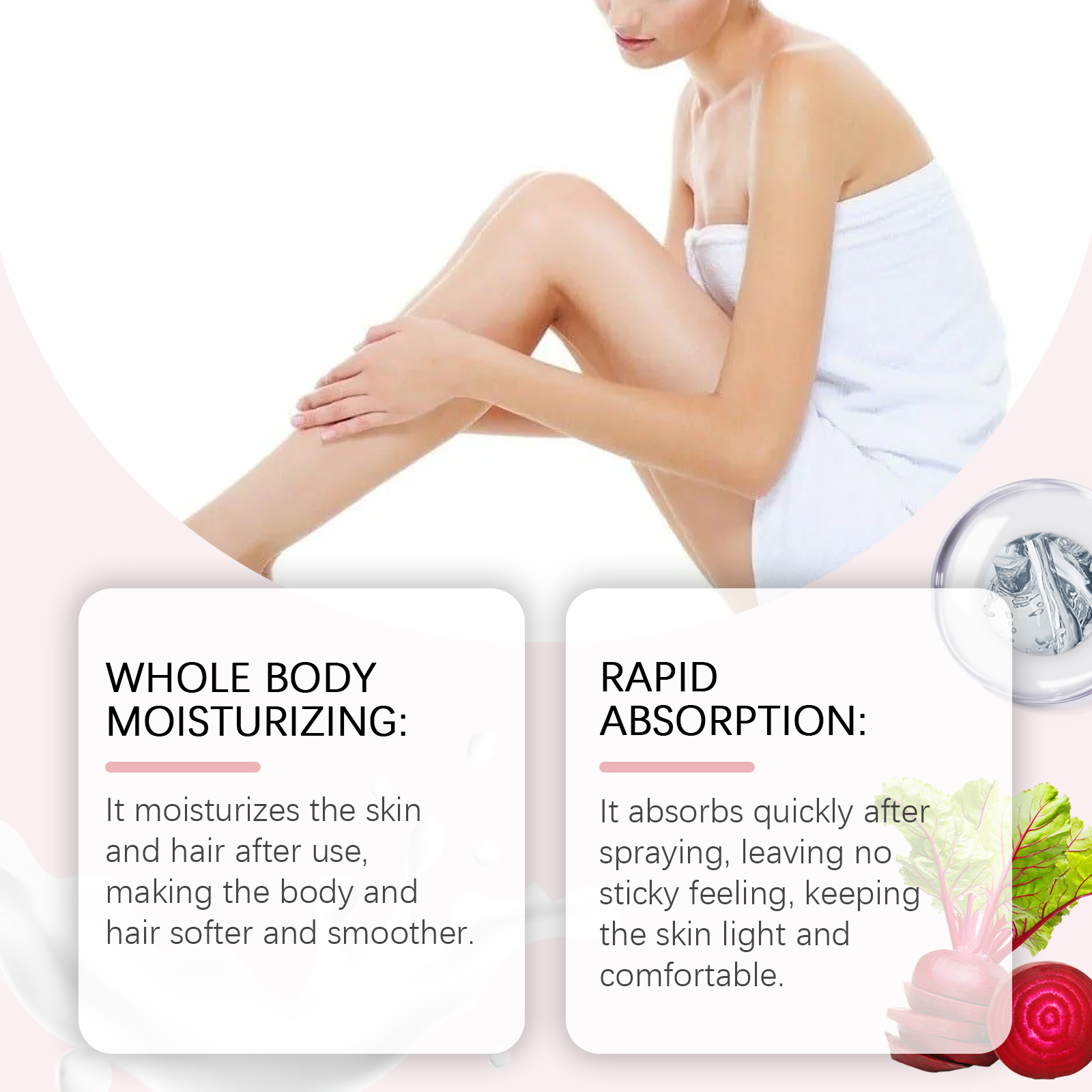Body Moisturizing Spray Marshmallow Hydrating Nourishing Refreshing For Hair And Whole Body Use