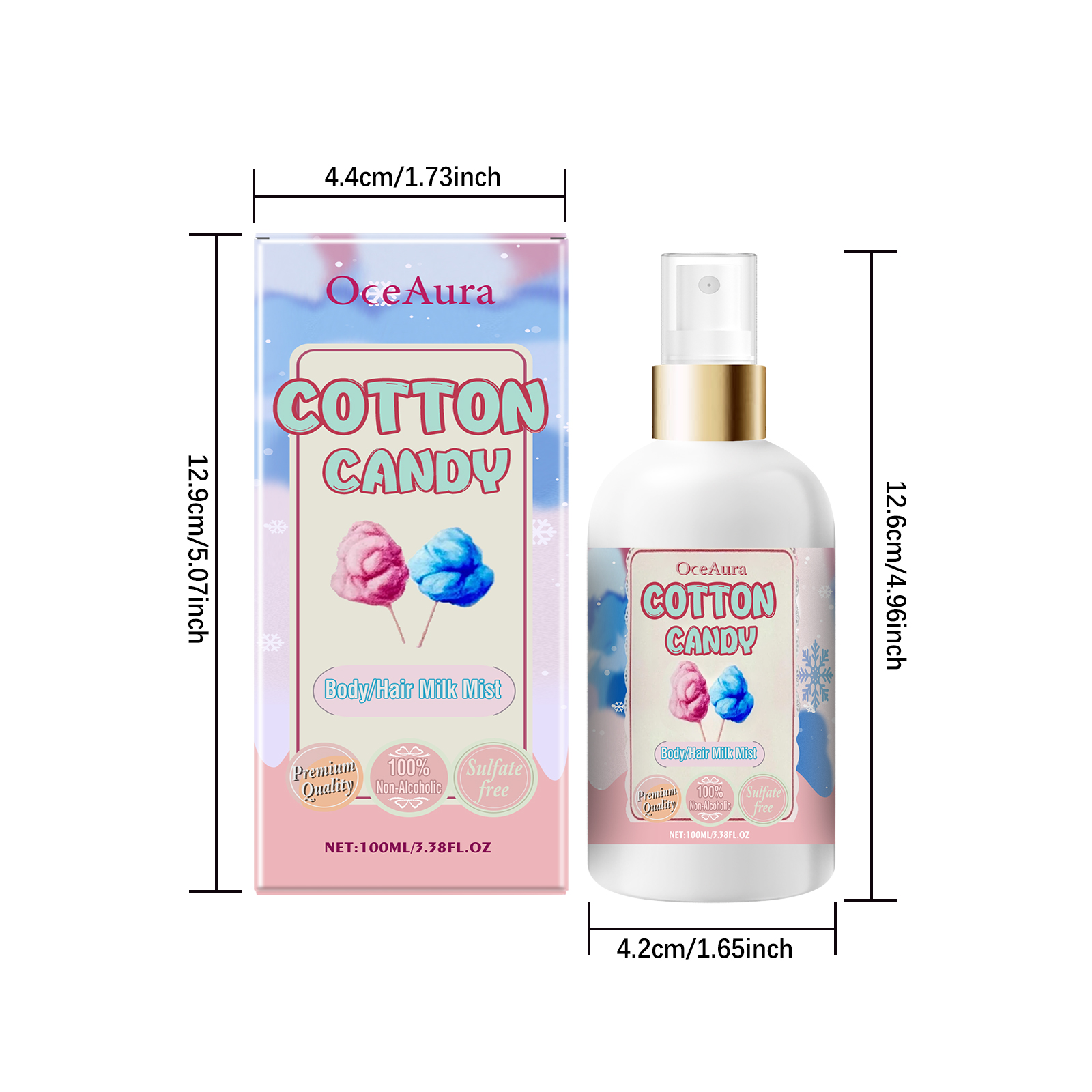 Body Moisturizing Spray Marshmallow Hydrating Nourishing Refreshing For Hair And Whole Body Use