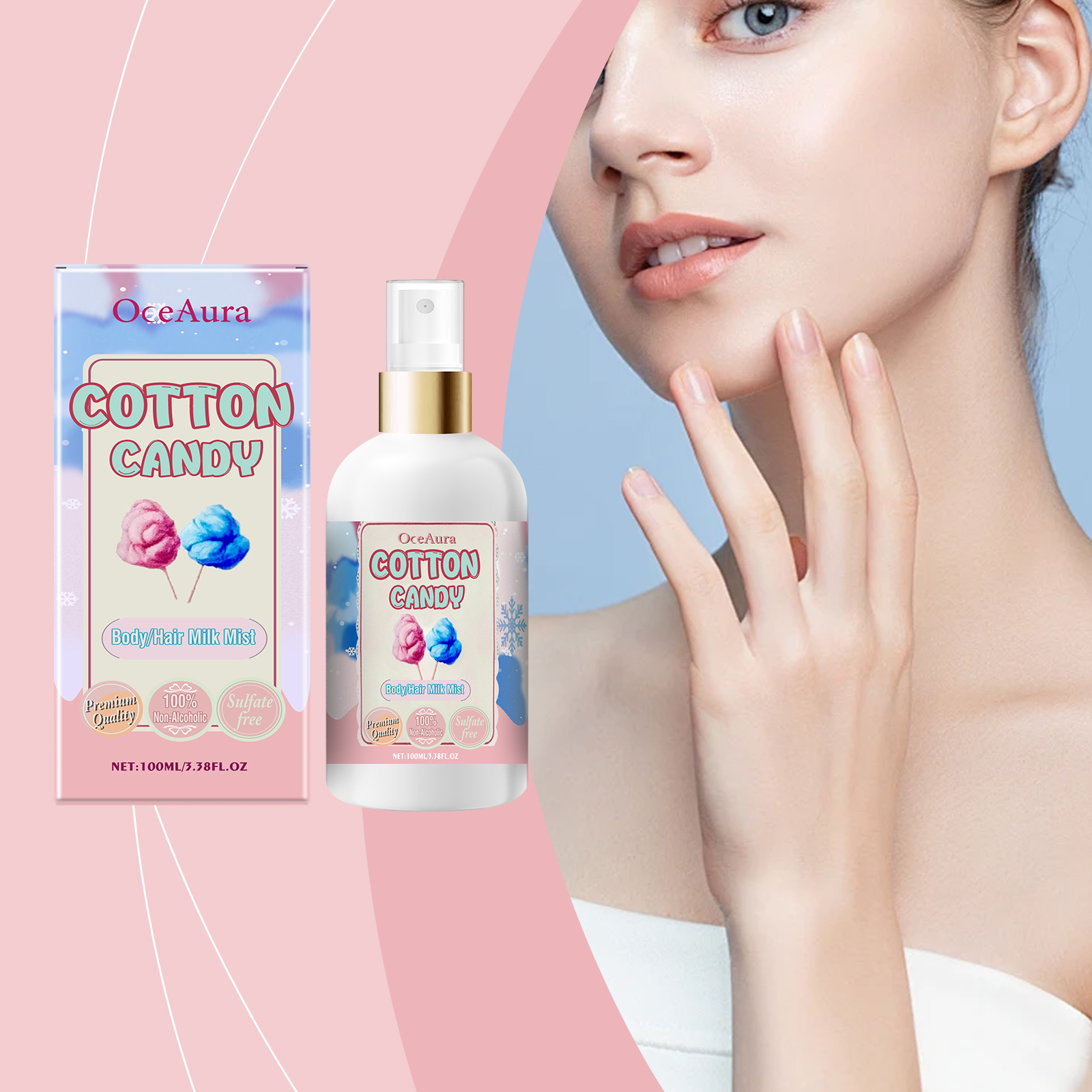 Body Moisturizing Spray Marshmallow Hydrating Nourishing Refreshing For Hair And Whole Body Use