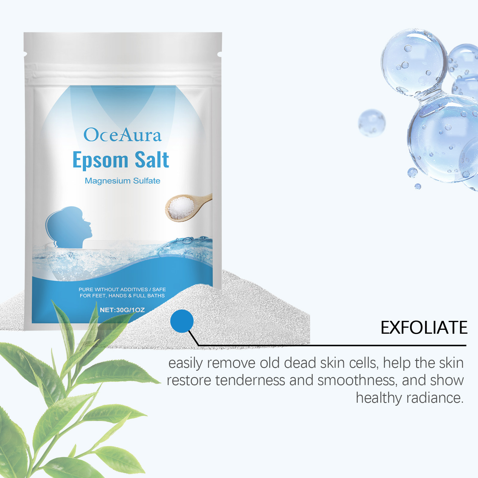 Body Bath Salt Gentle Cleansing Exfoliating Bath Moisturizing Skin Rejuvenate Body
