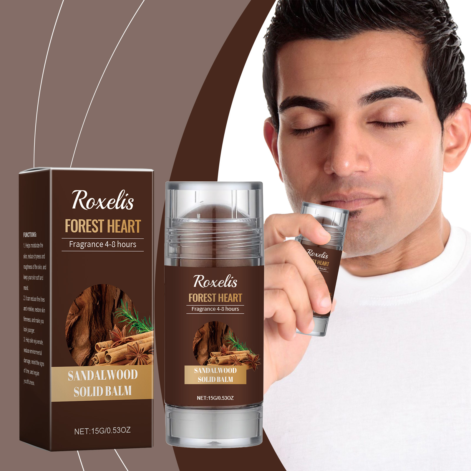 Sandalwood Solid Balm Natural Light Fragrance Fresh Long Lasting Daily Dating Charming Attraction Portable Solid Balm