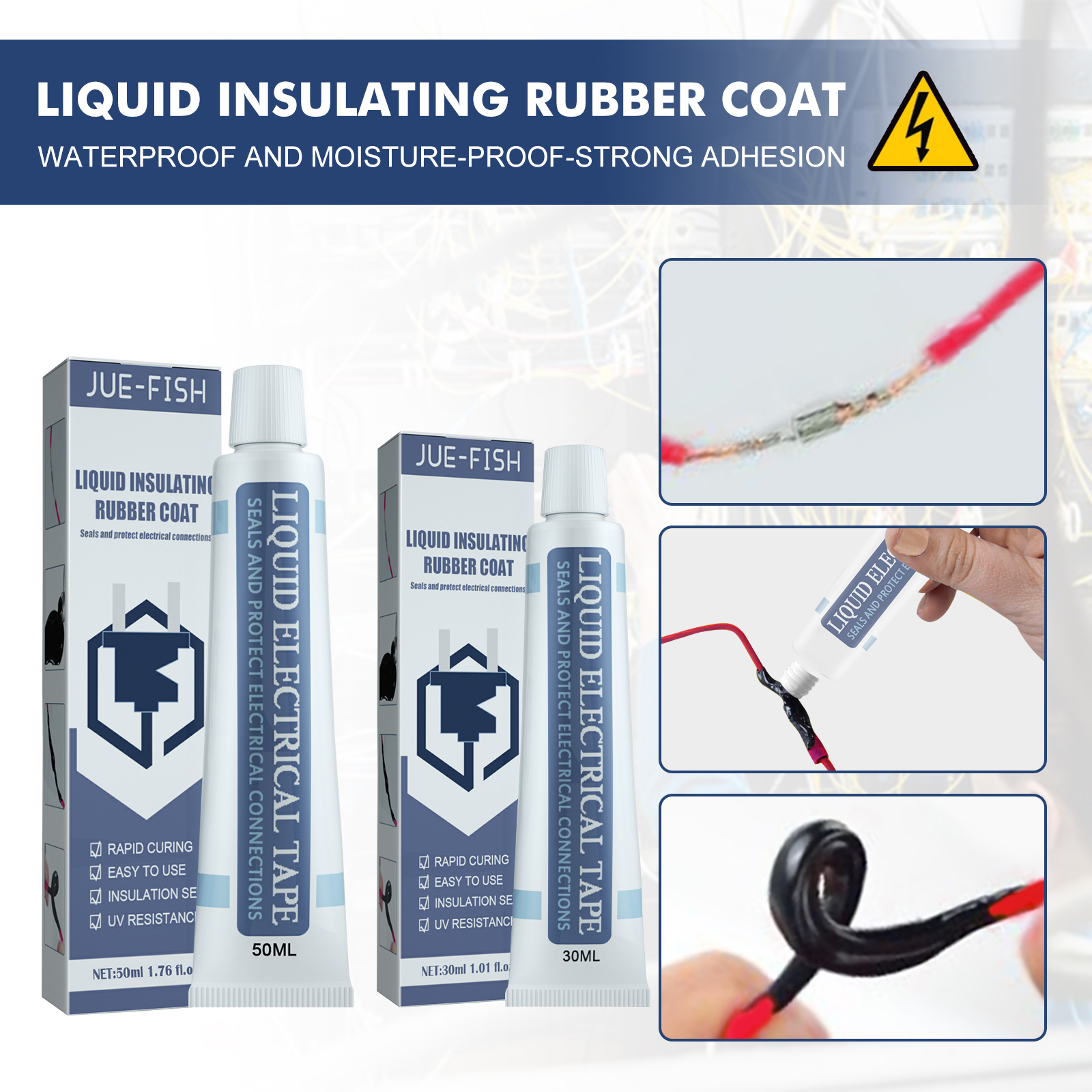 Liquid Electrical Tape Black Insulating Sealant Waterproof Circuit Board Battery Adhesive For Wiring Repair 50ml