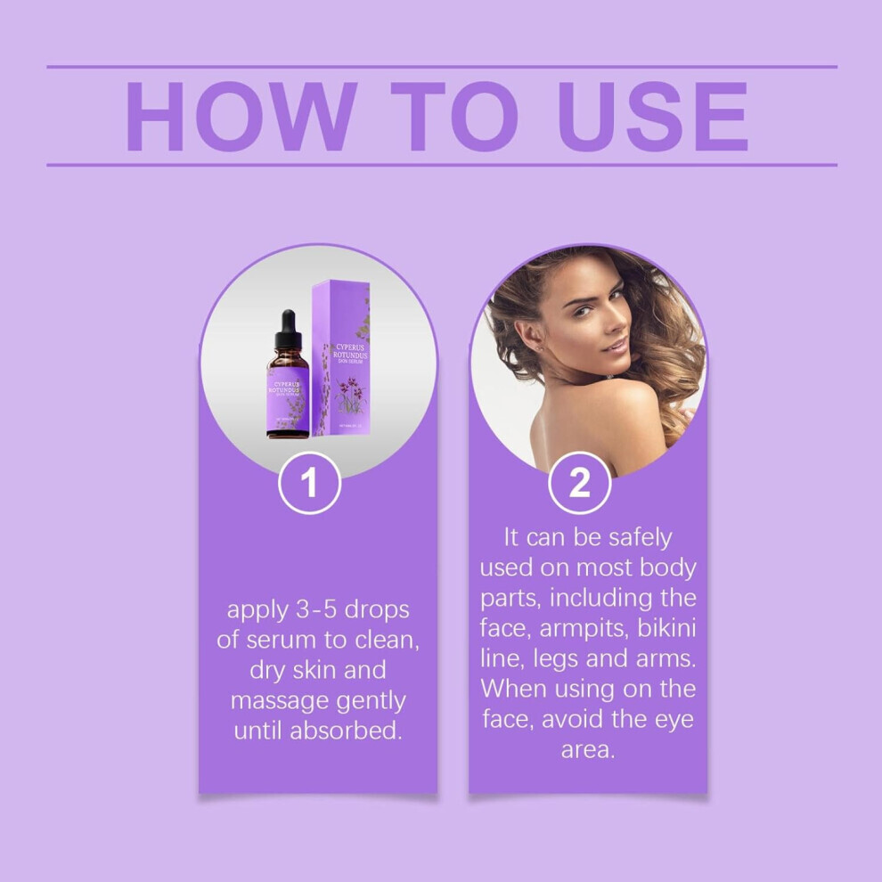 Cyperglow - Cyperus Rotundus Skin Serum, 60ml Cyperus Rotundus Oil for Hair Removal, Effective Hair Removal Solution, Natural Gentle Cyberglow Oil