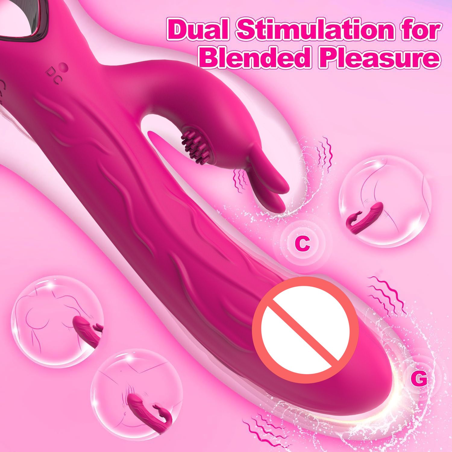 Rabbit Vibrator for Women Vibrating Wand Couples Flirting Female Masturbator Adult Toy Double Head Dual 10 Frequency Sex Toy Romantic Gift for Her