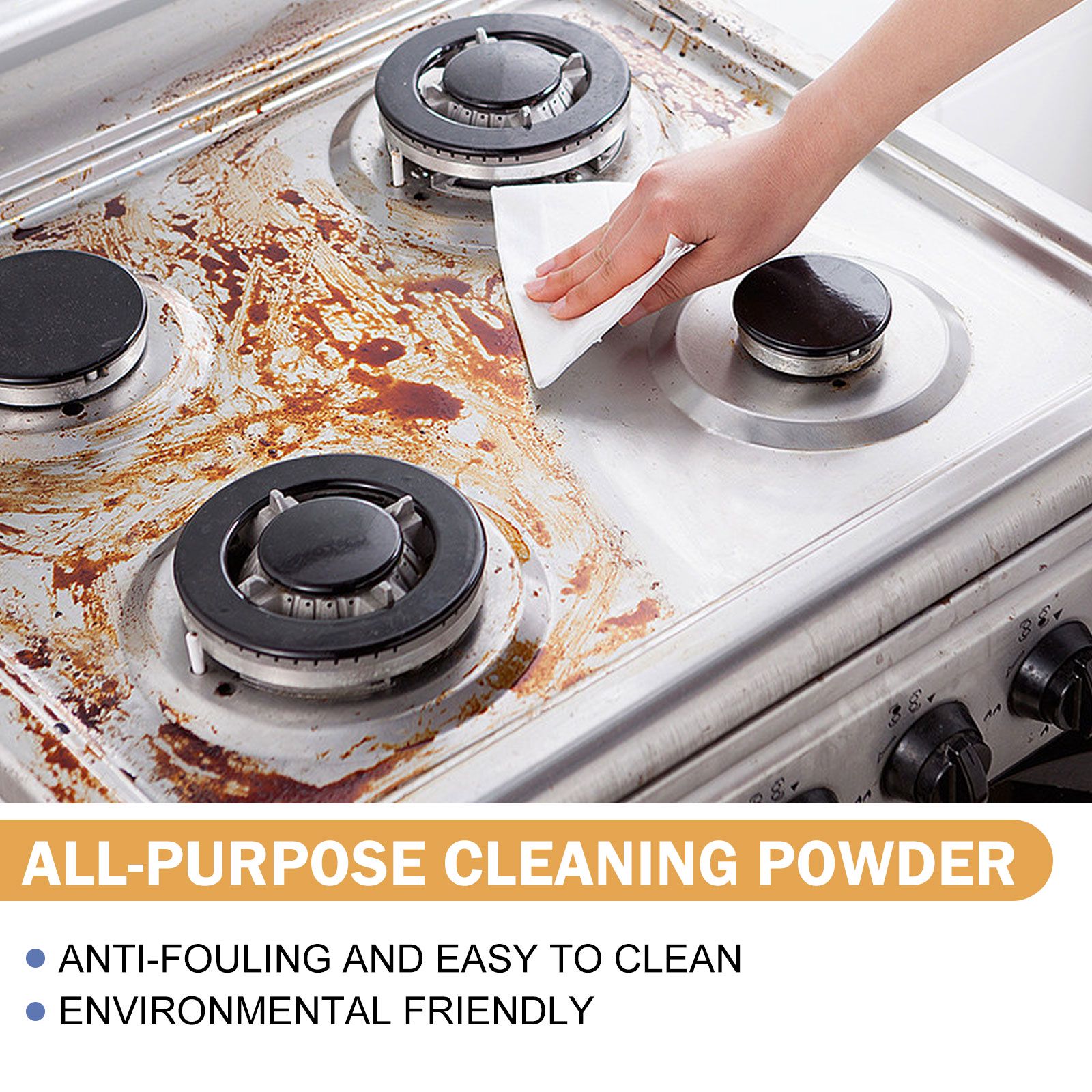 Multi Purpose Cleaning Powder For Kitchen Grease Rust And Stove Hood Cleaning
