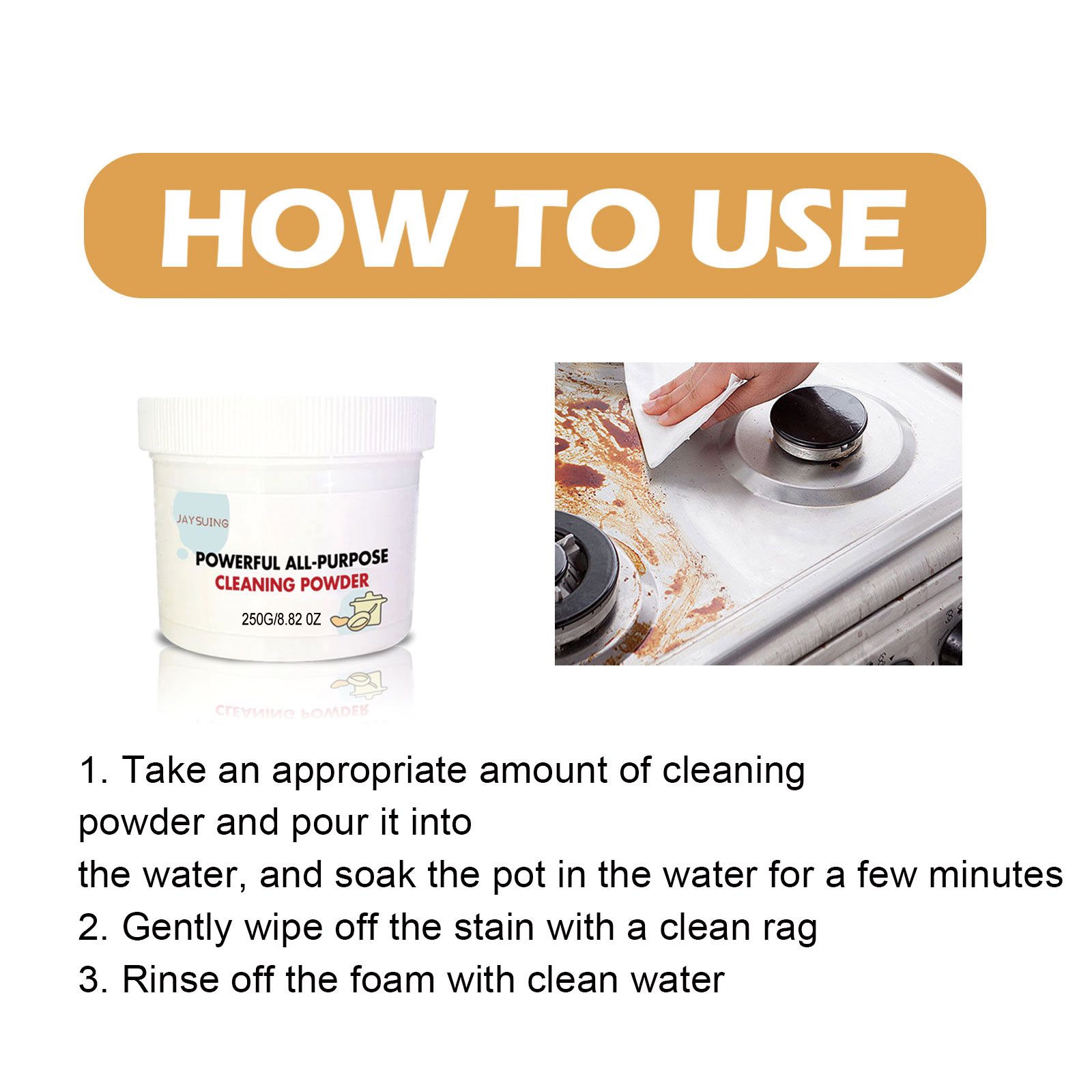 Multi Purpose Cleaning Powder For Kitchen Grease Rust And Stove Hood Cleaning