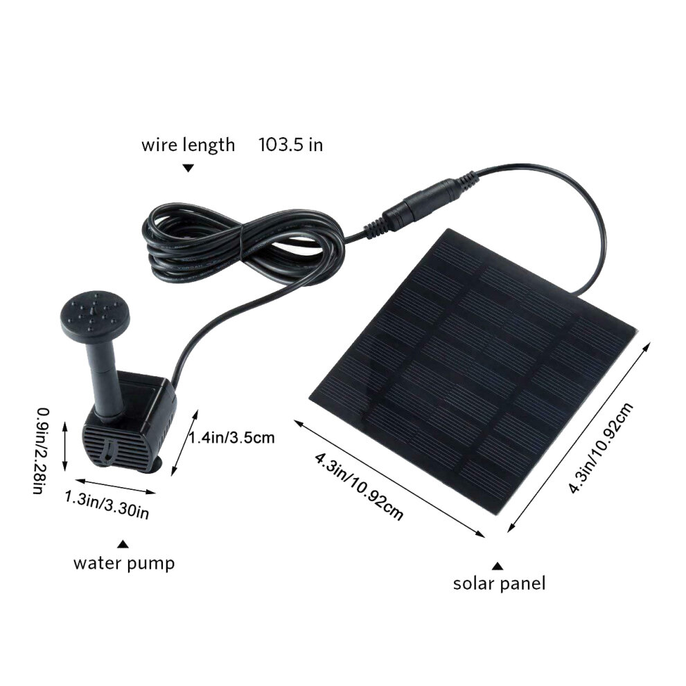 Solar Panel Powered Water Feature Plants Pump Garden Pool Pond Aquarium Fountain