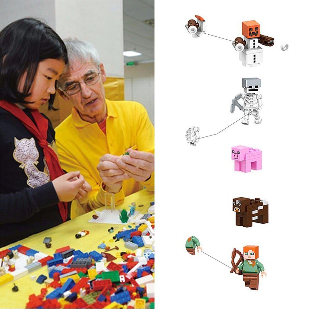 Minecraft Figures 29Pcs My World Series Minifigures Blocks Set Compatible Lego Collection Birthday Cake Decoration Children Interaction Game Accessory Christmas Birthday Gift for Boys Girls