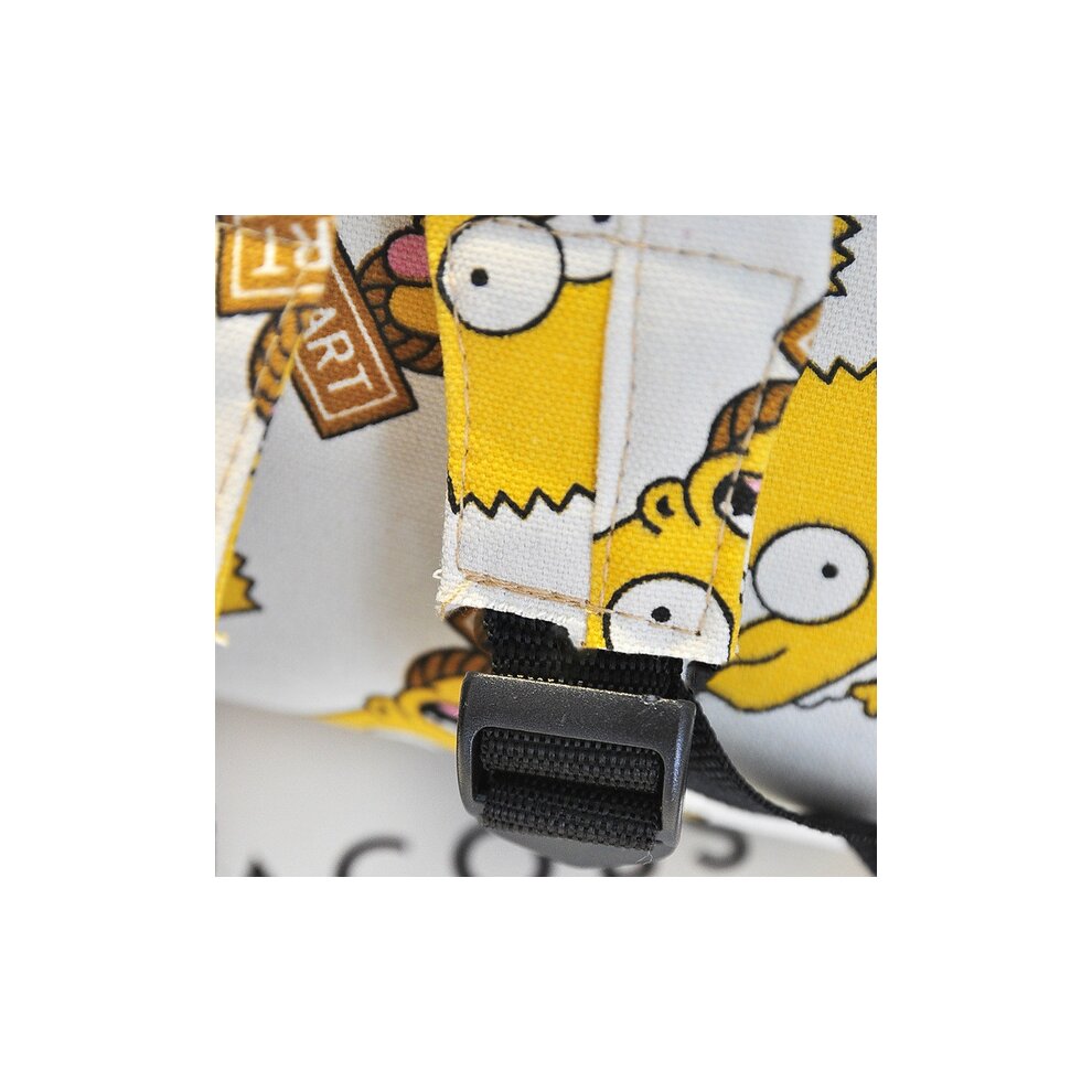 Cartoon The Simpsons Print Backpack Cartoon Doodle Print Canvas Backpack(black)