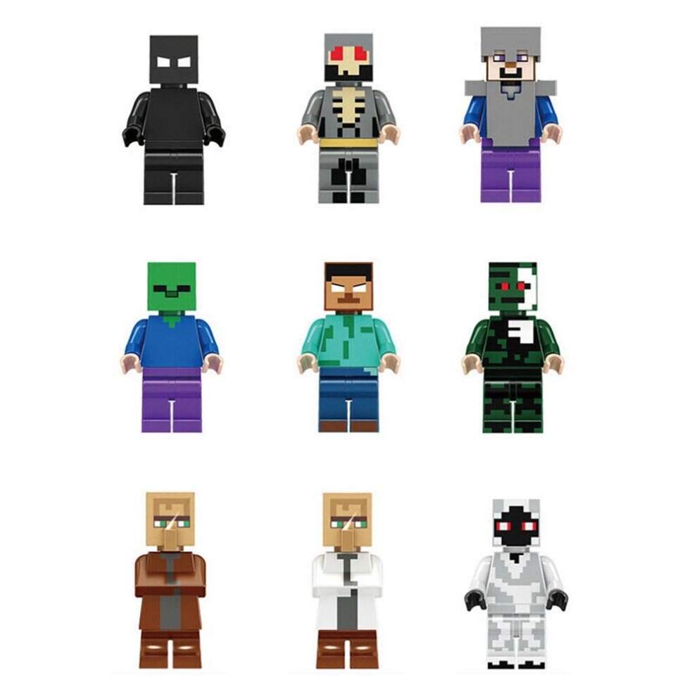 Minecraft Figures 29Pcs My World Series Minifigures Blocks Set Compatible Lego Collection Birthday Cake Decoration Children Interaction Game Accessory Christmas Birthday Gift for Boys Girls